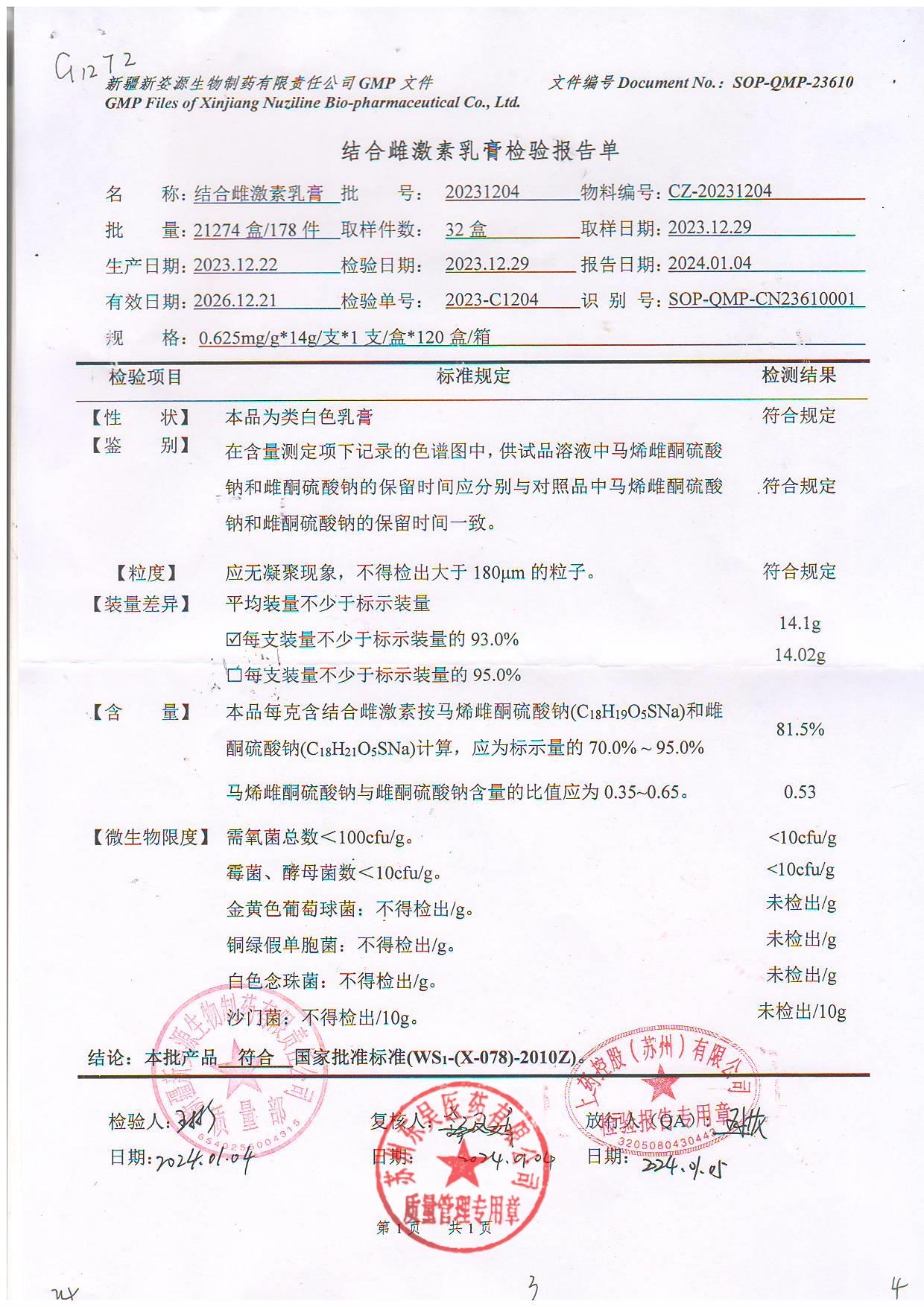 20231204结合雌激素乳膏