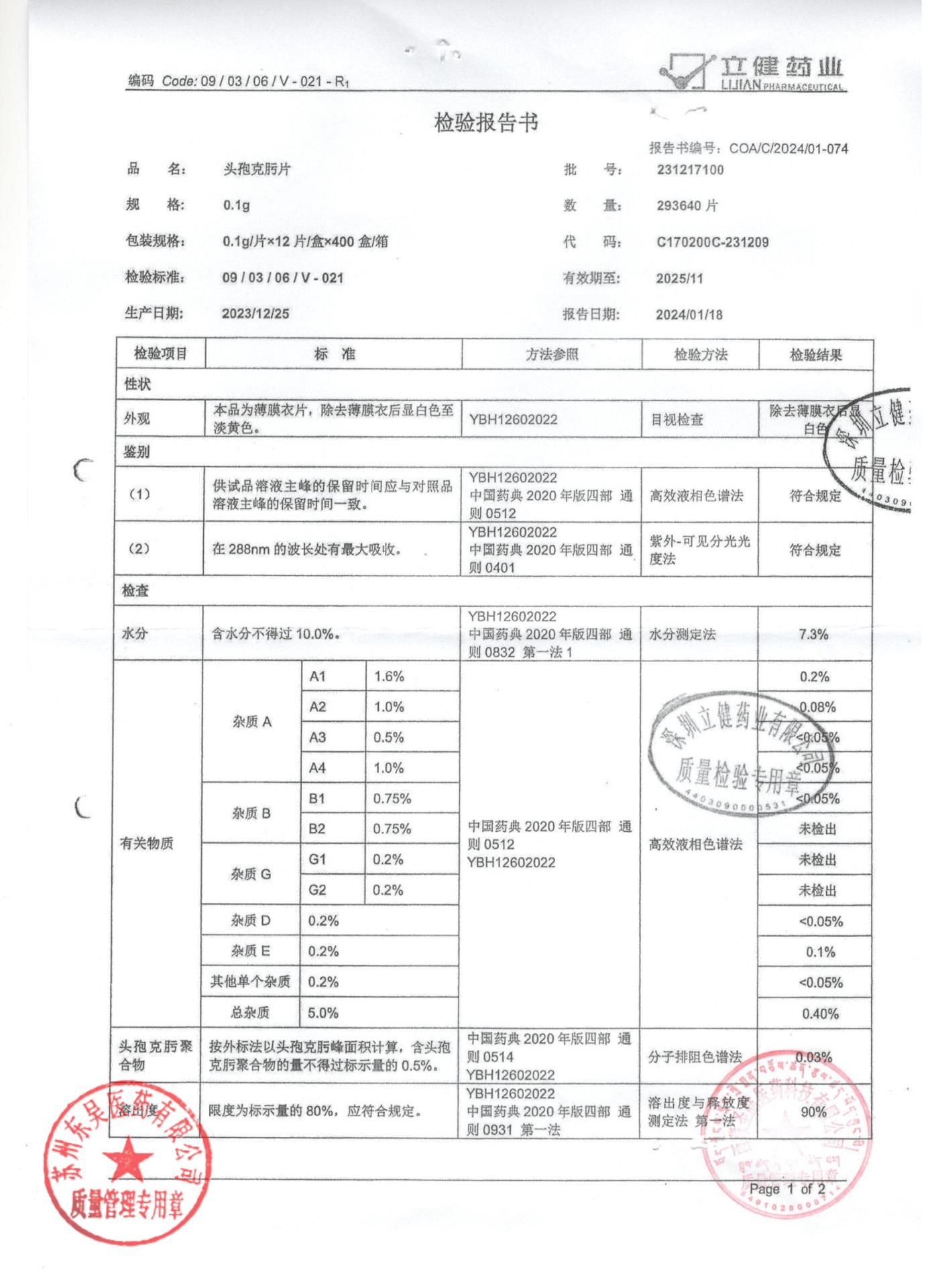 231217100头孢克肟片1