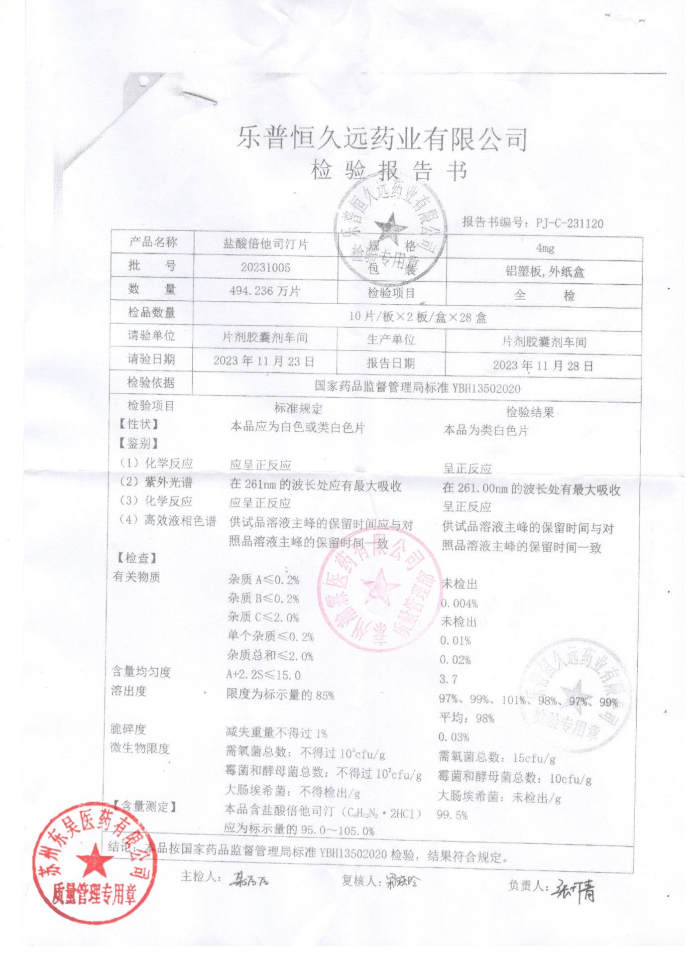 20231005盐酸倍他司汀片