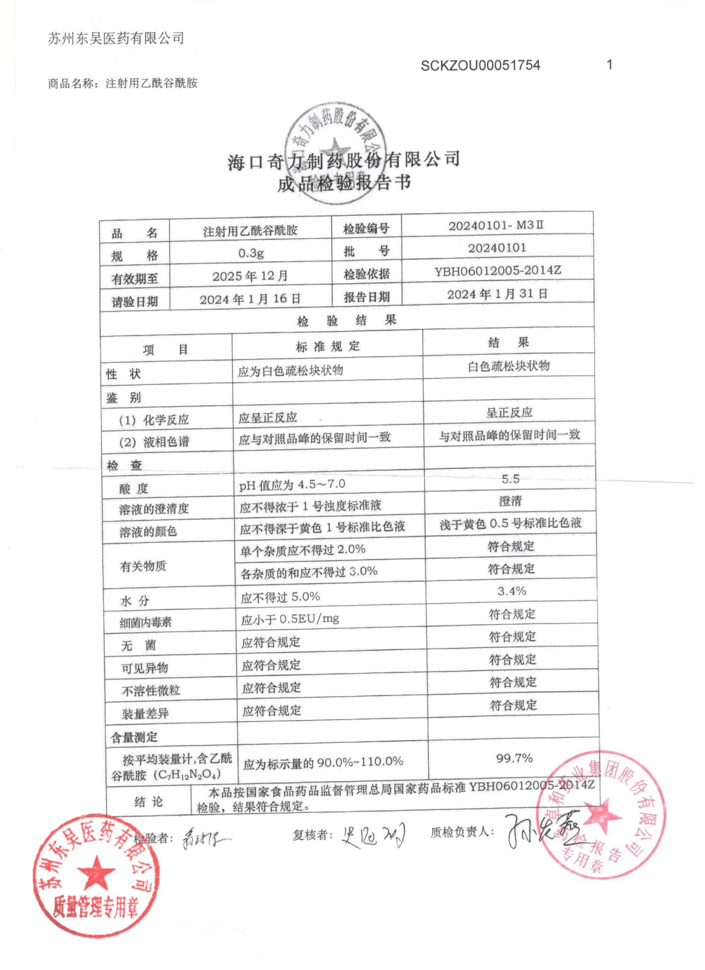 20240101注射用乙酰谷酰胺