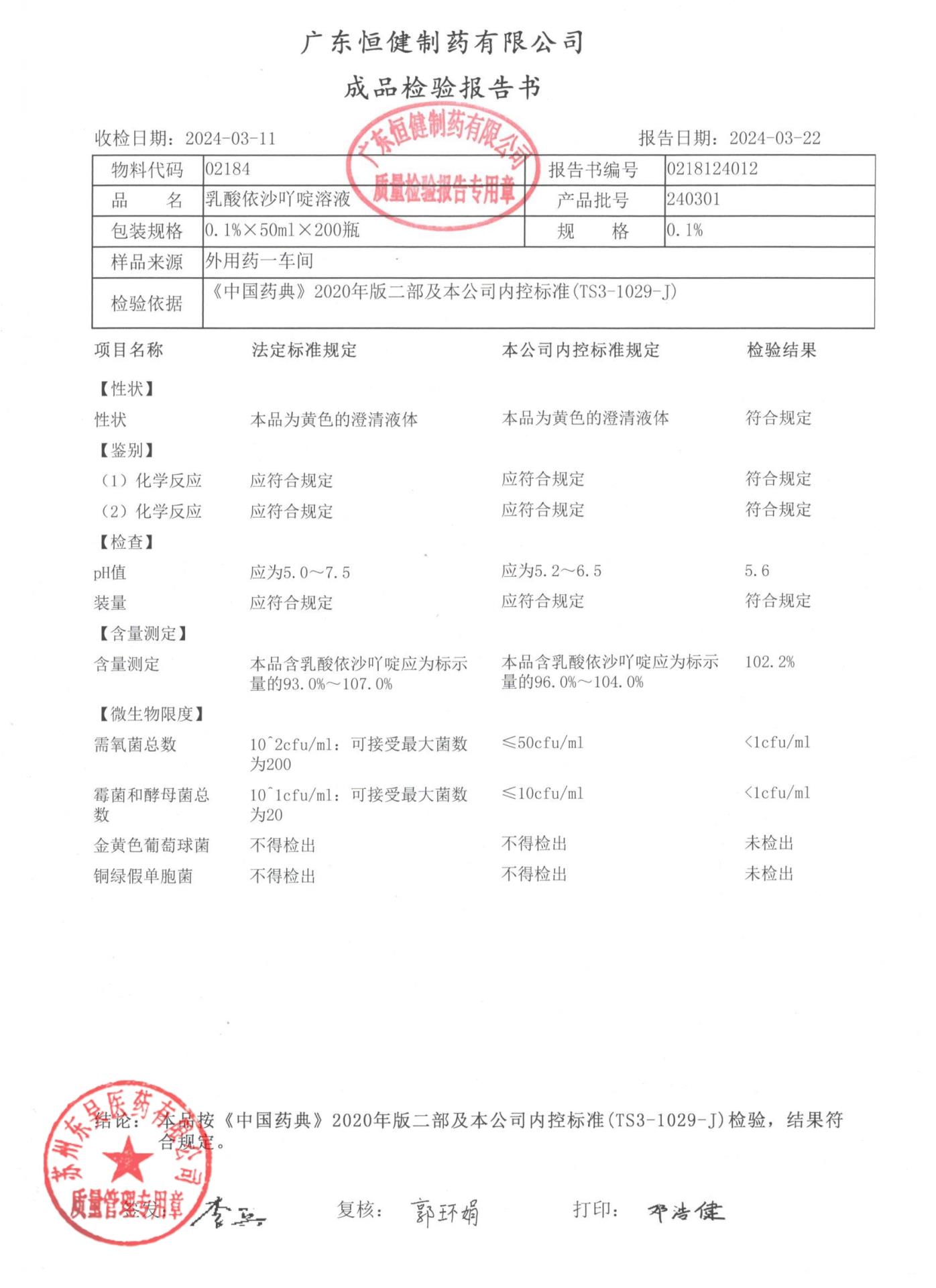 240301乳酸依沙吖啶溶液