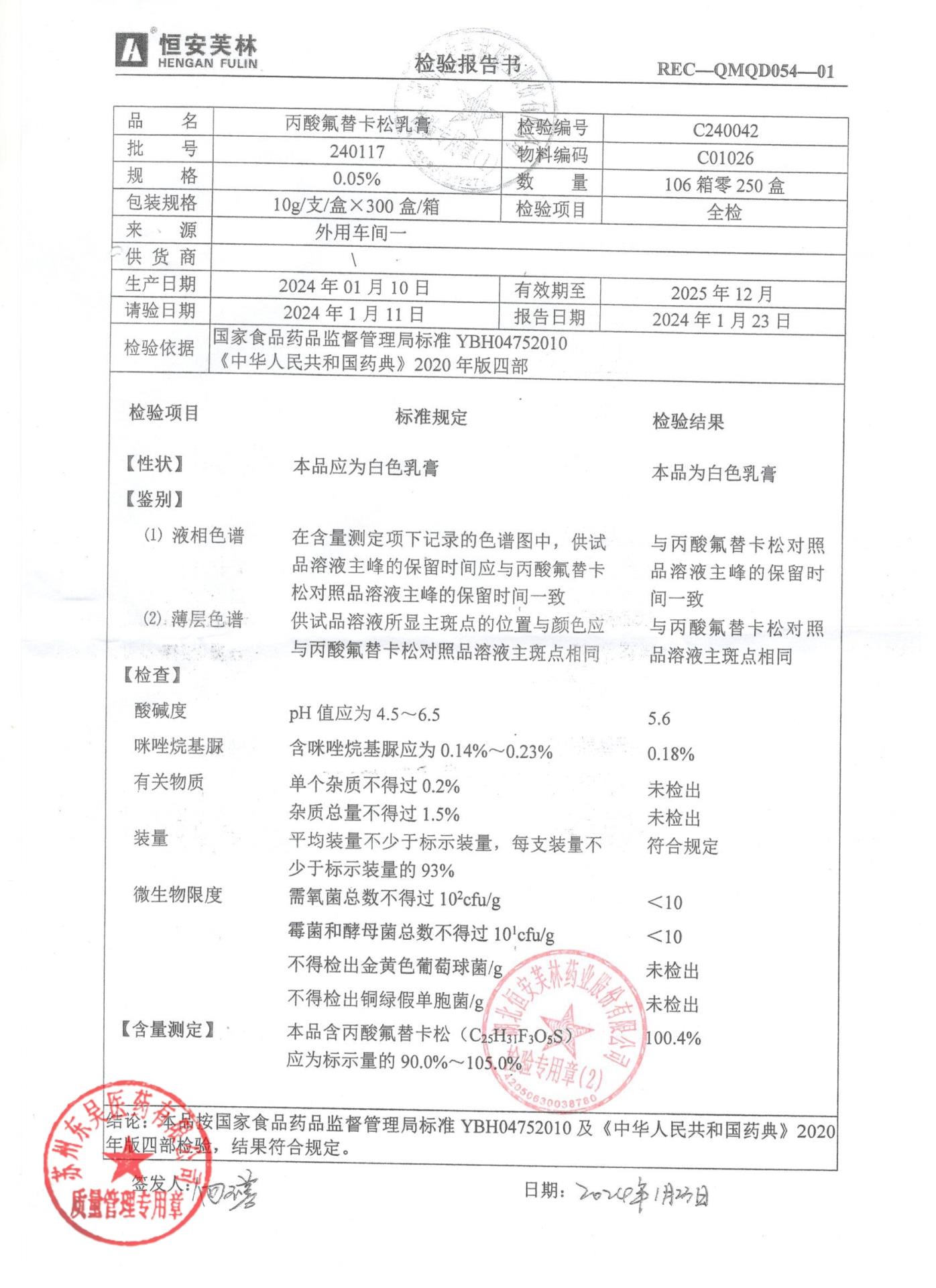 240117丙酸氟替卡松乳膏