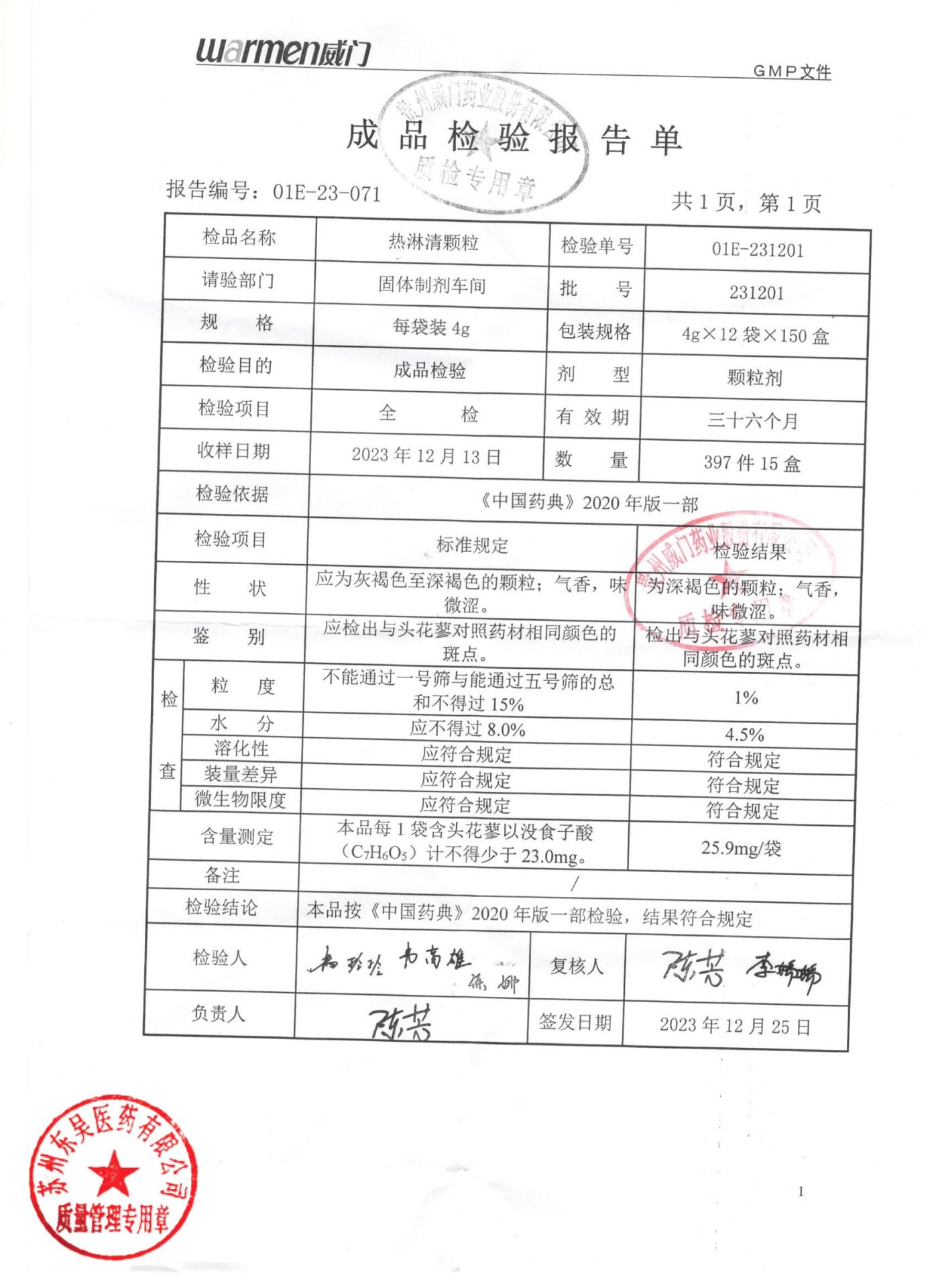 231201热淋清颗粒