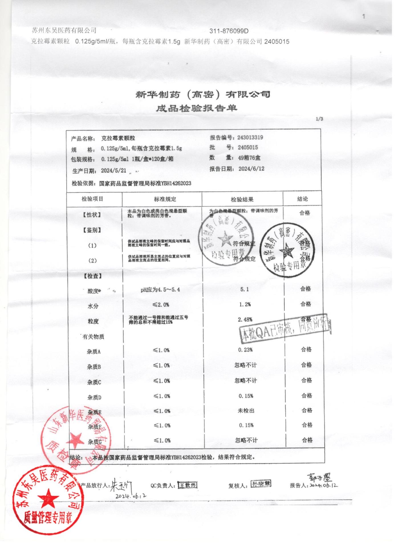 2405015克拉霉素颗粒1