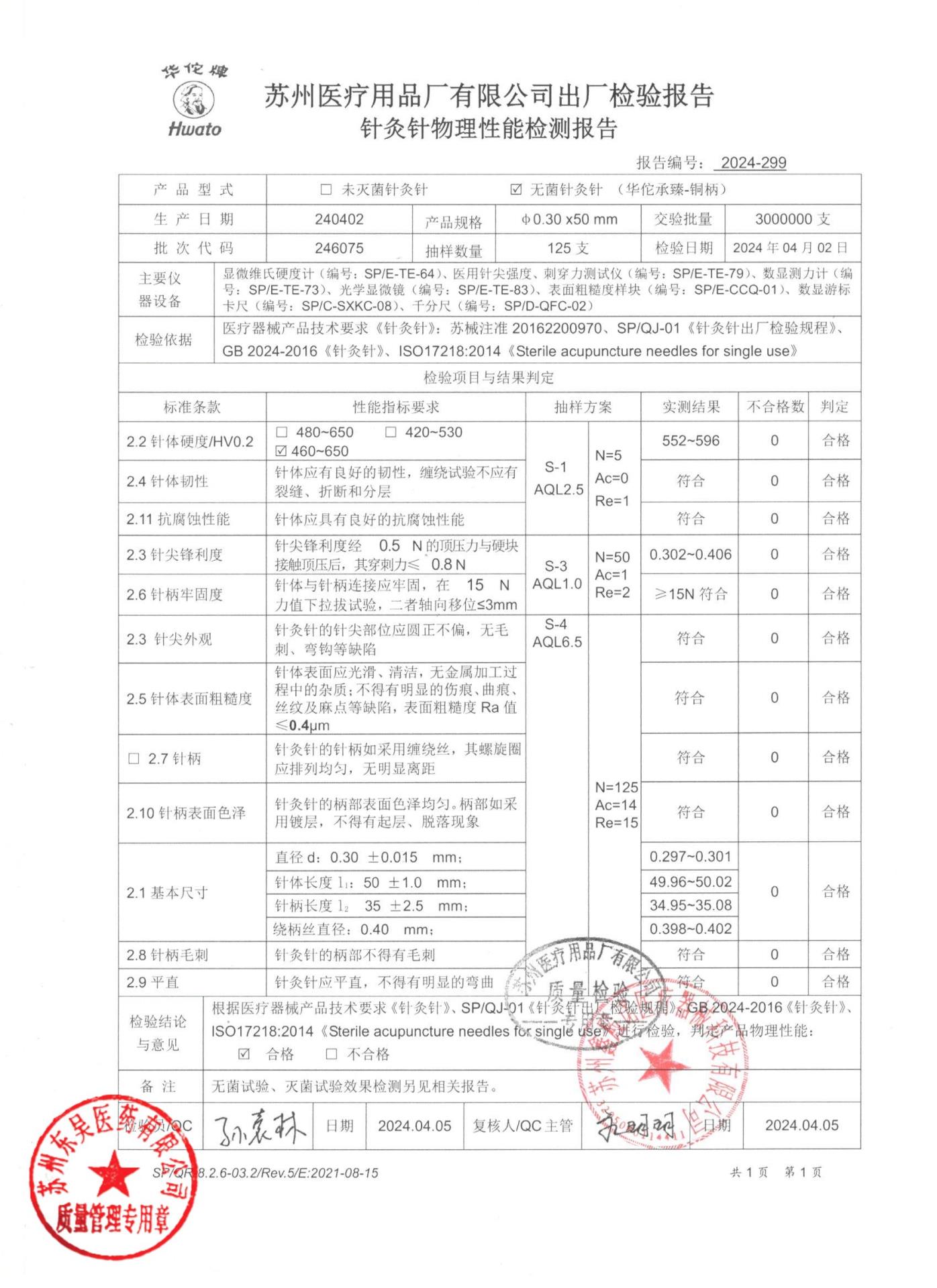 246075无菌针灸针