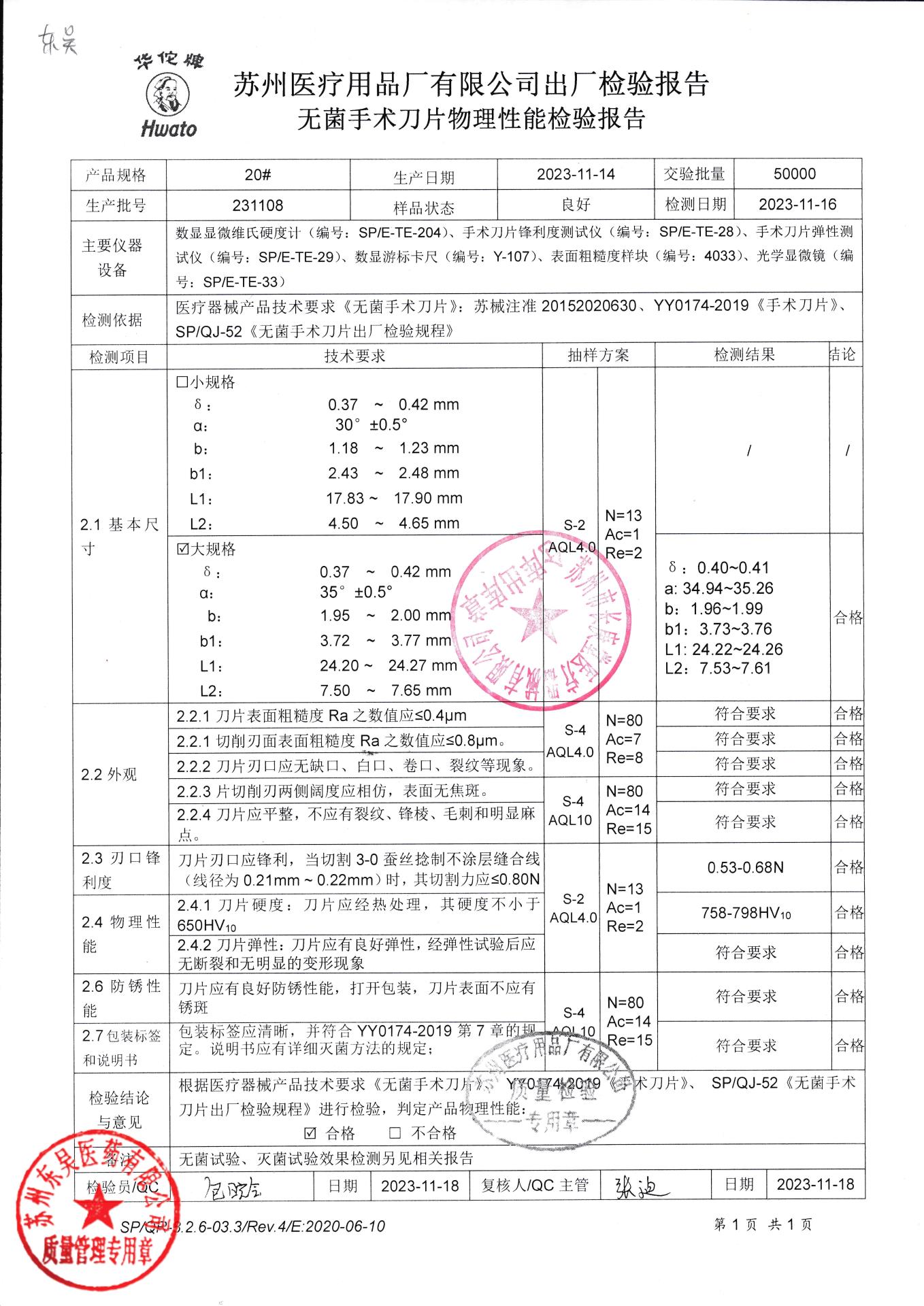 231108无菌手术刀片