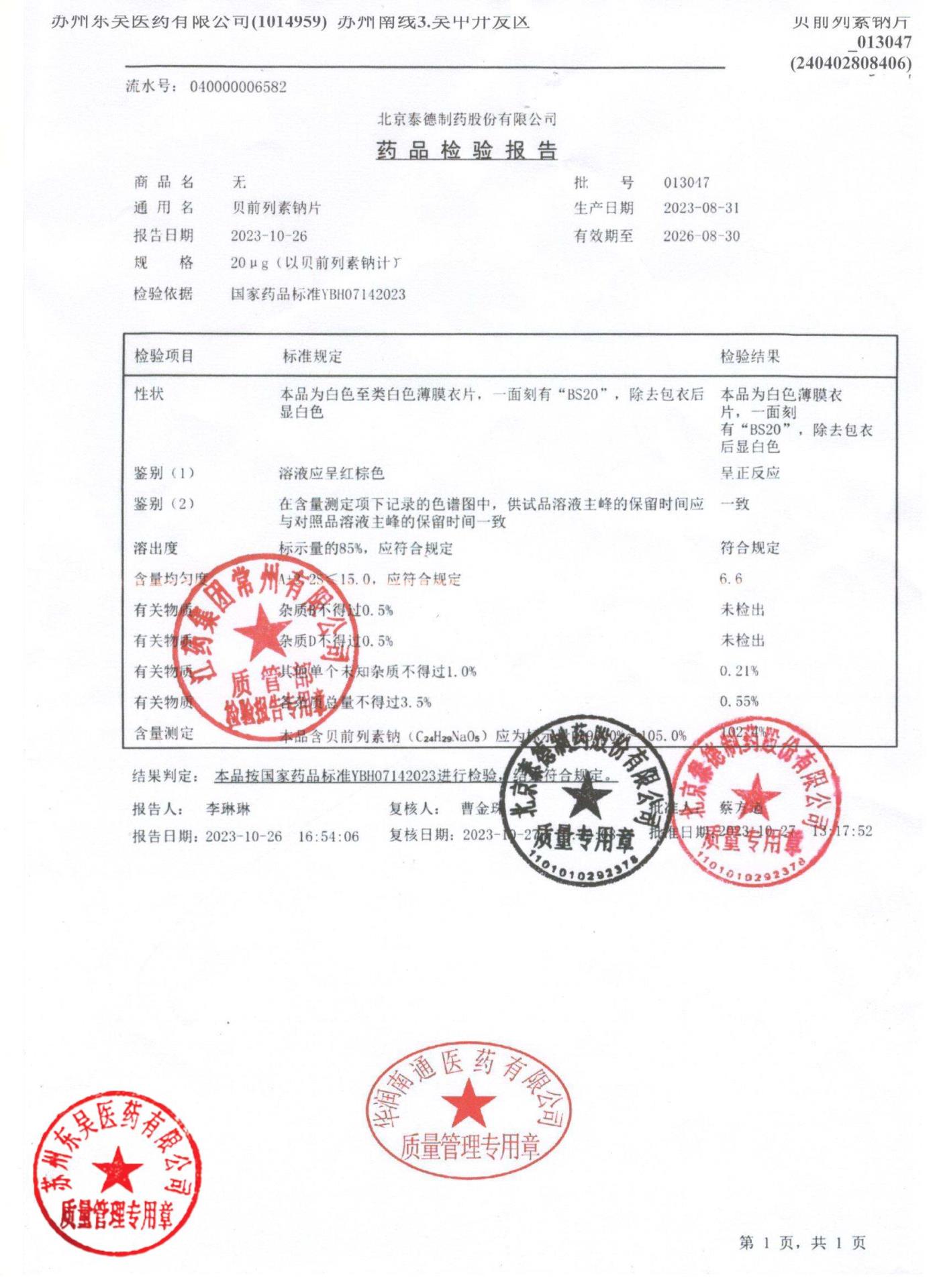 013047贝前列素钠片