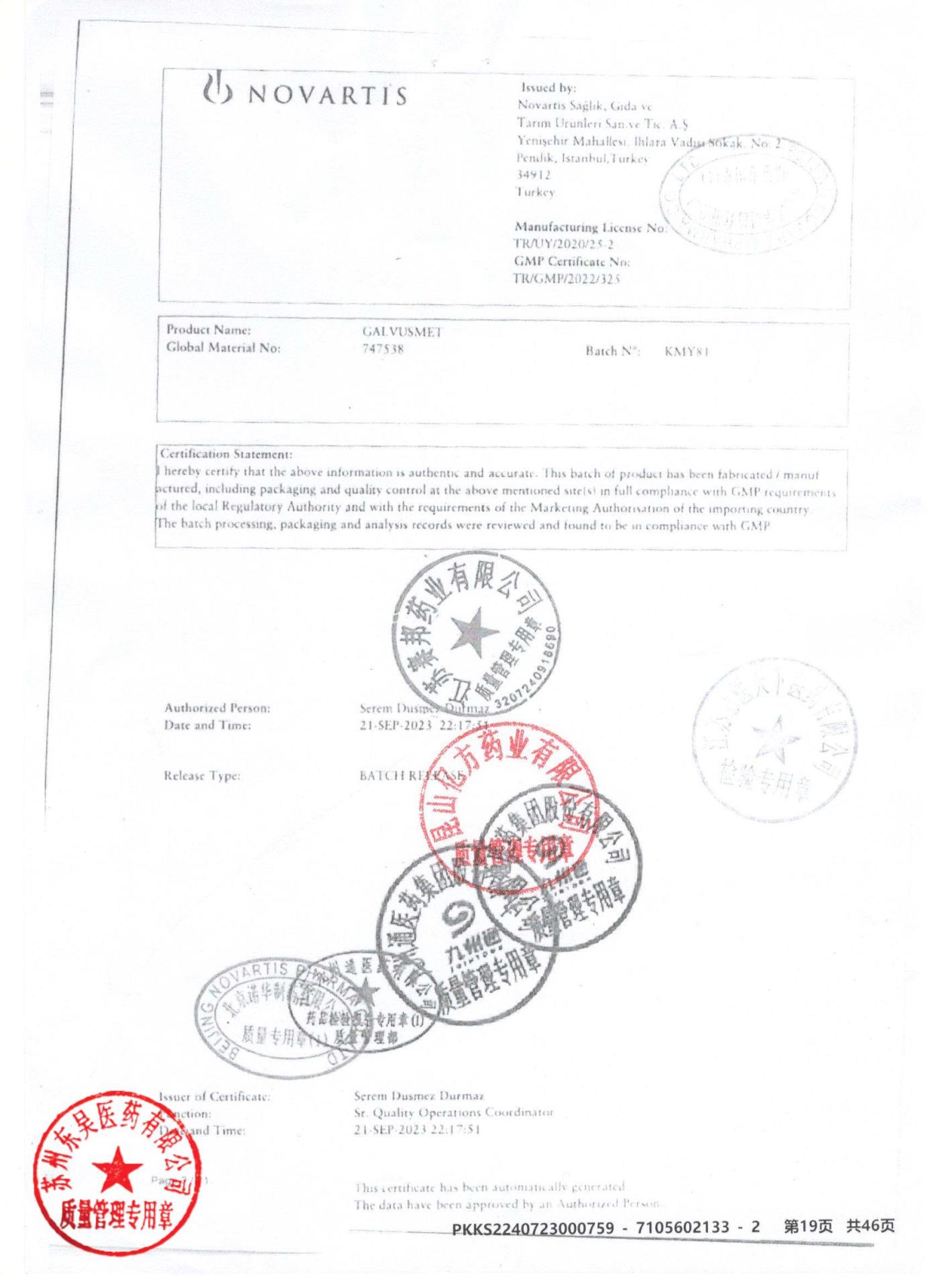 KMY81二甲双胍维格列汀片25