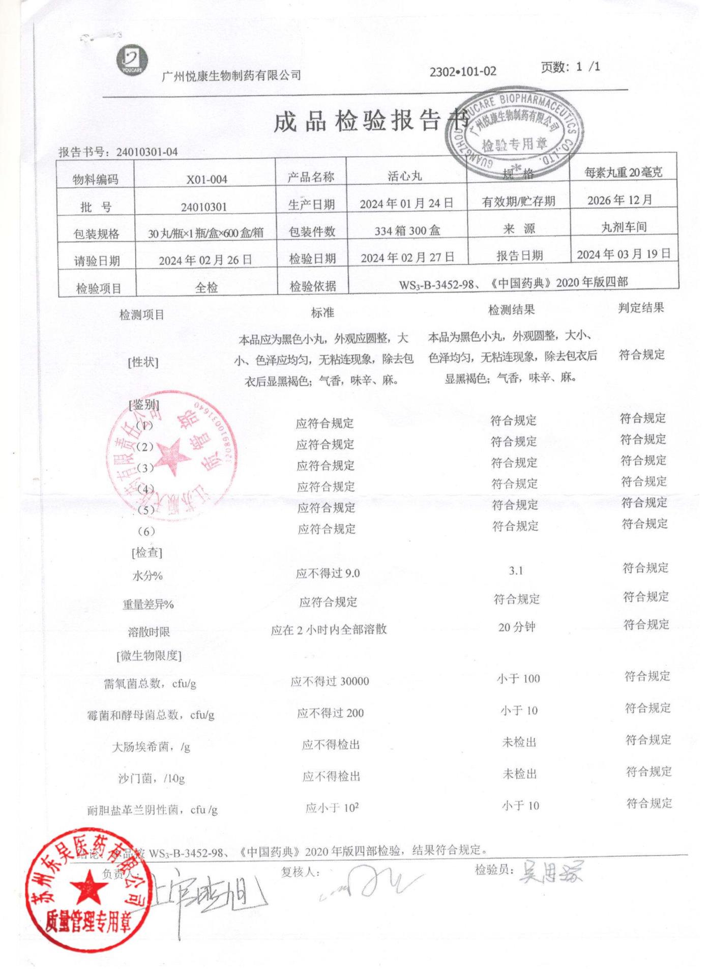 24010301活心丸