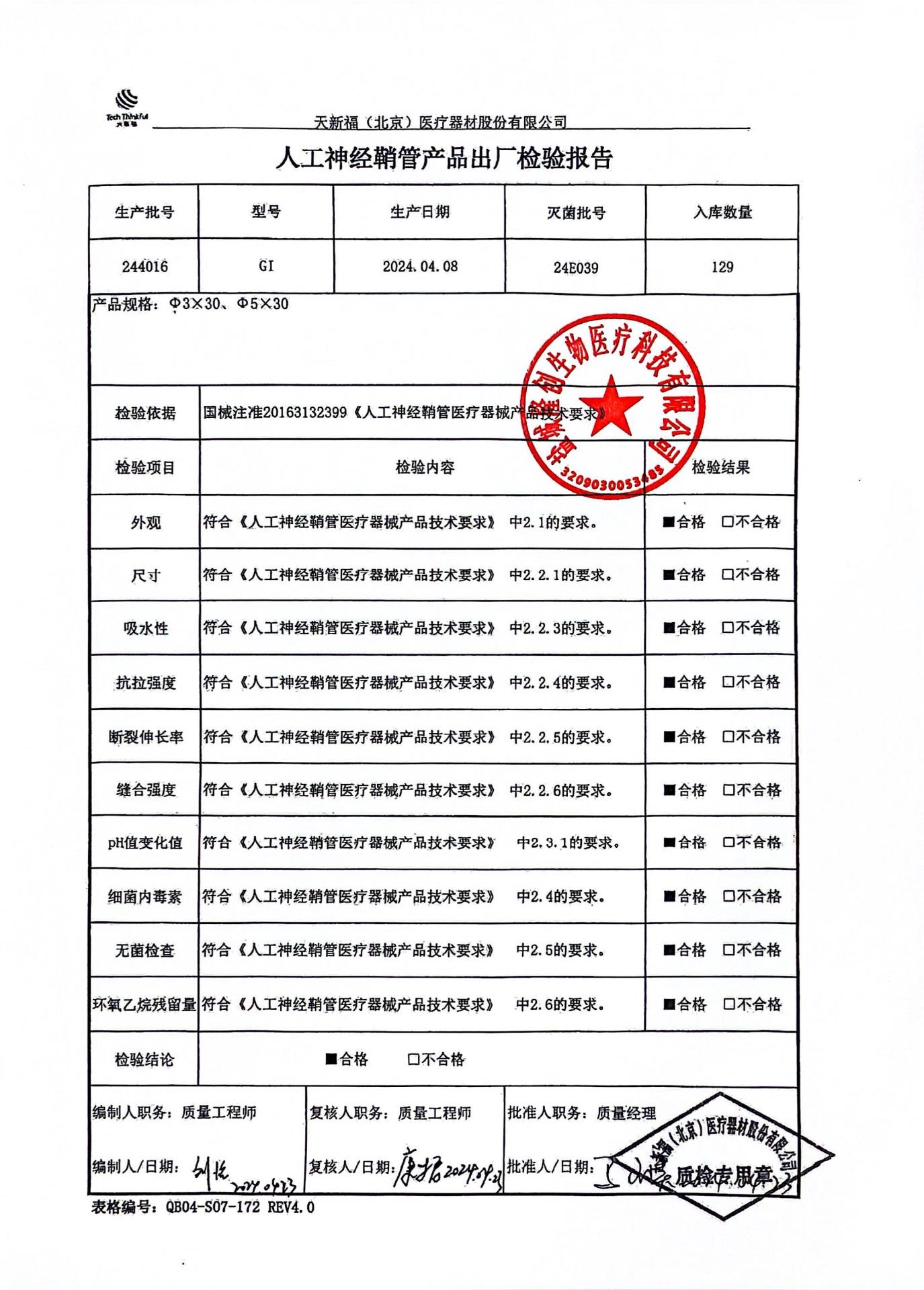 244016 人工神经鞘管