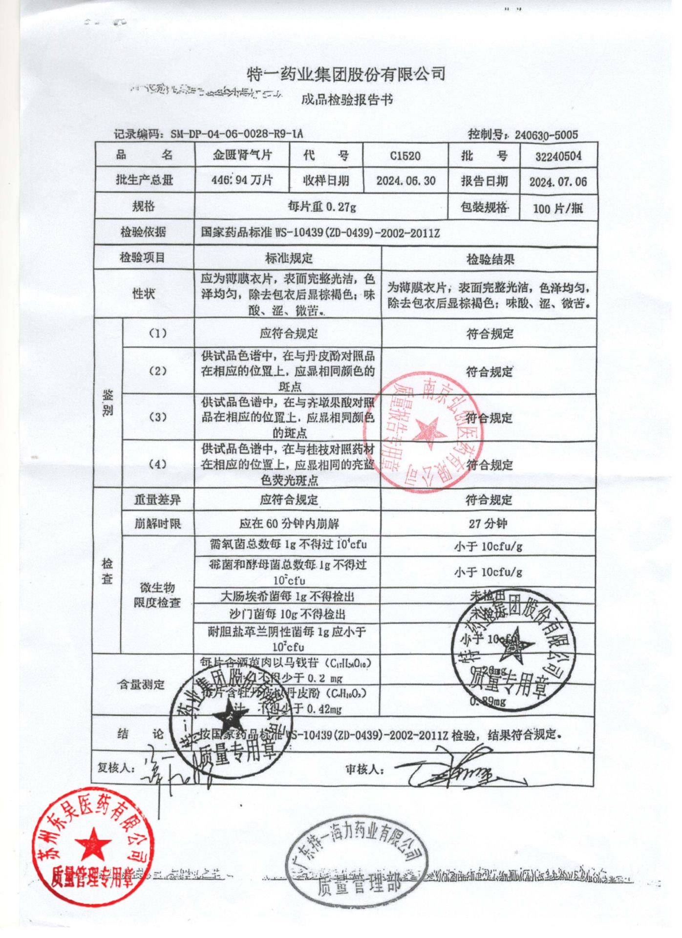 32240504金匮肾气片