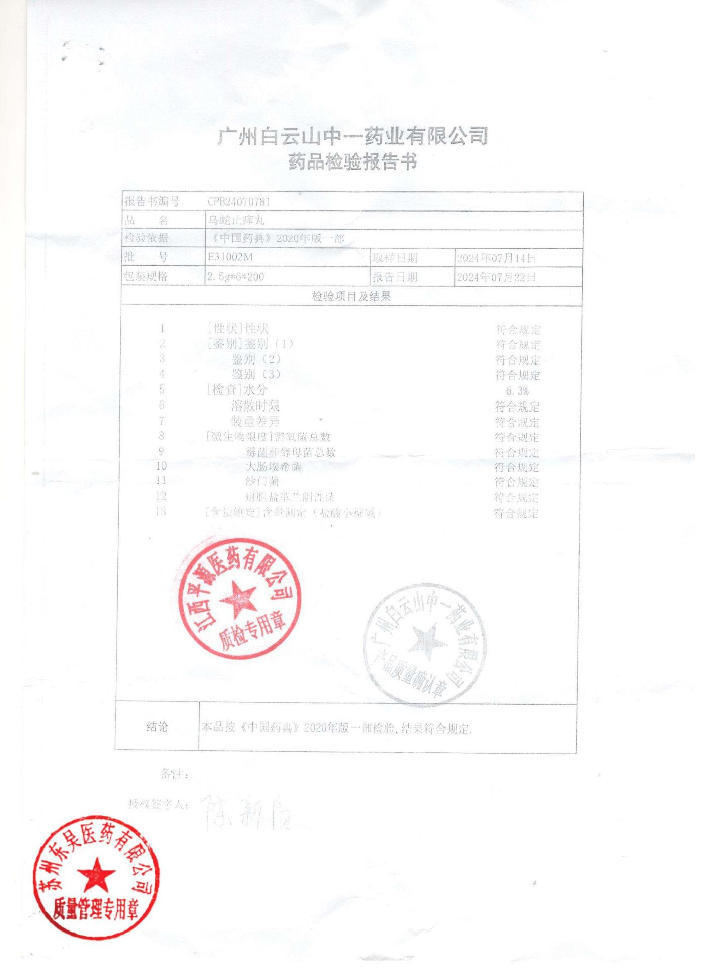 E31002M乌蛇止痒丸