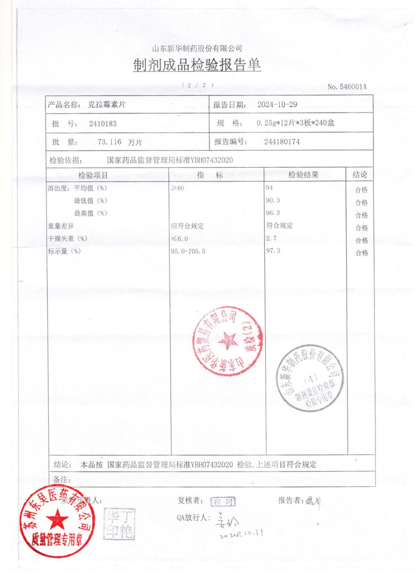 2410183克拉霉素片2