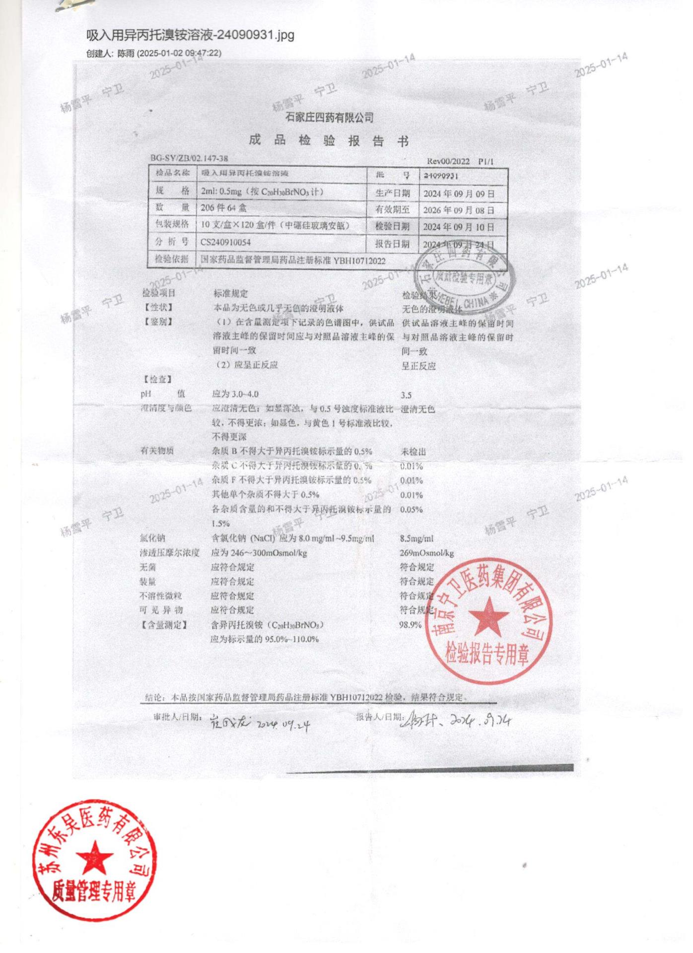 24090931吸入用异丙托溴铵溶液