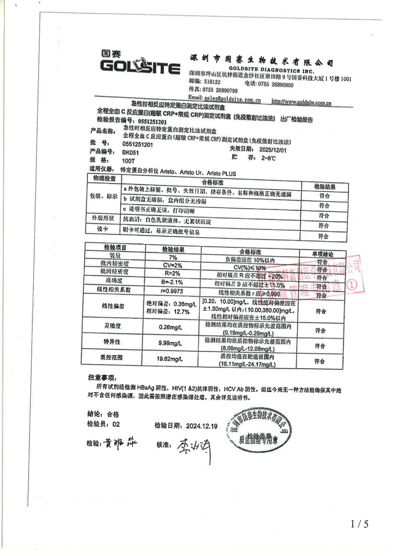 0551251201 全程全血C反应蛋白(超敏CRP+常规CRP)测定试剂盒(免散射比浊法)