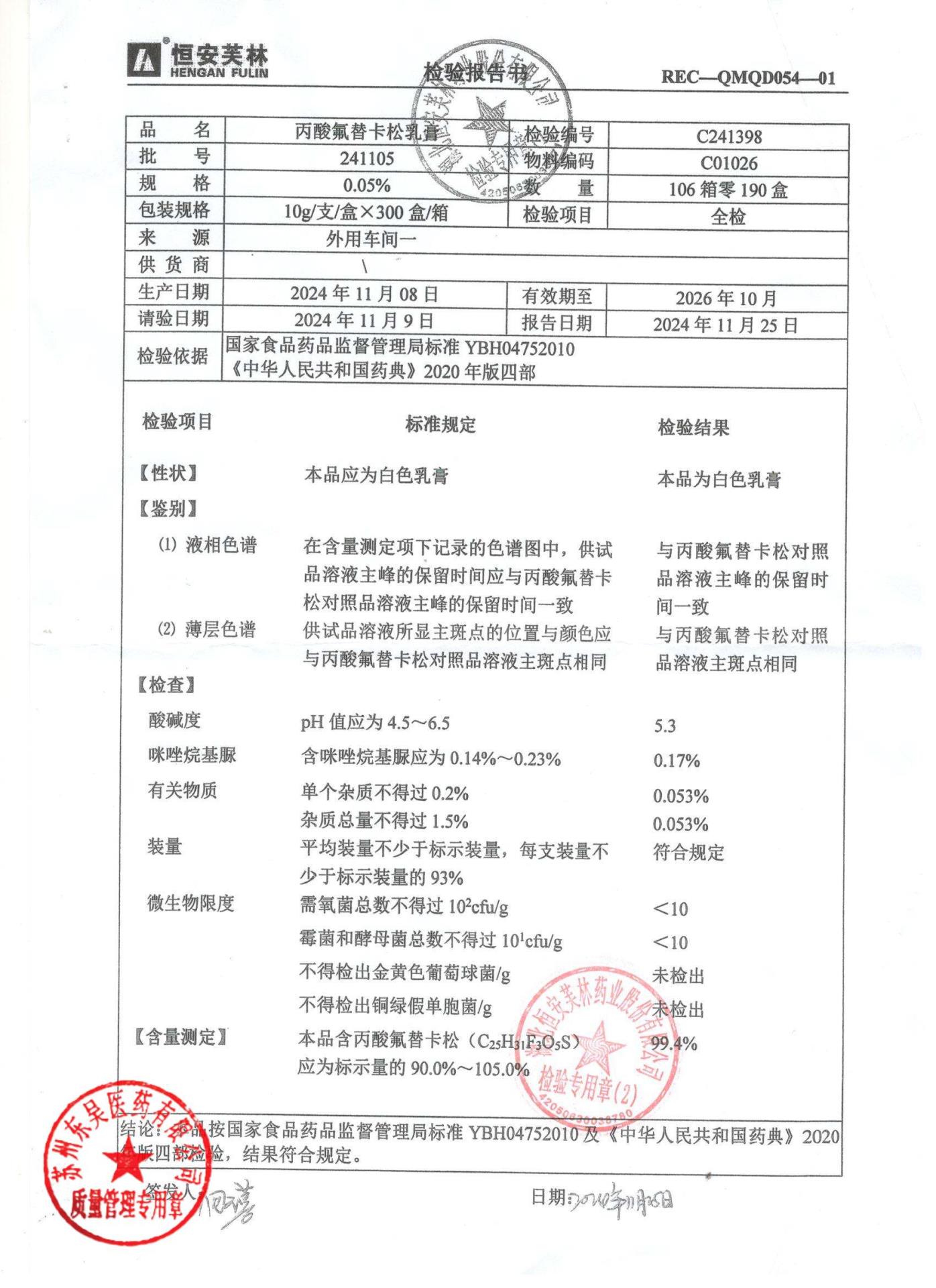 241105丙酸氟替卡松乳膏