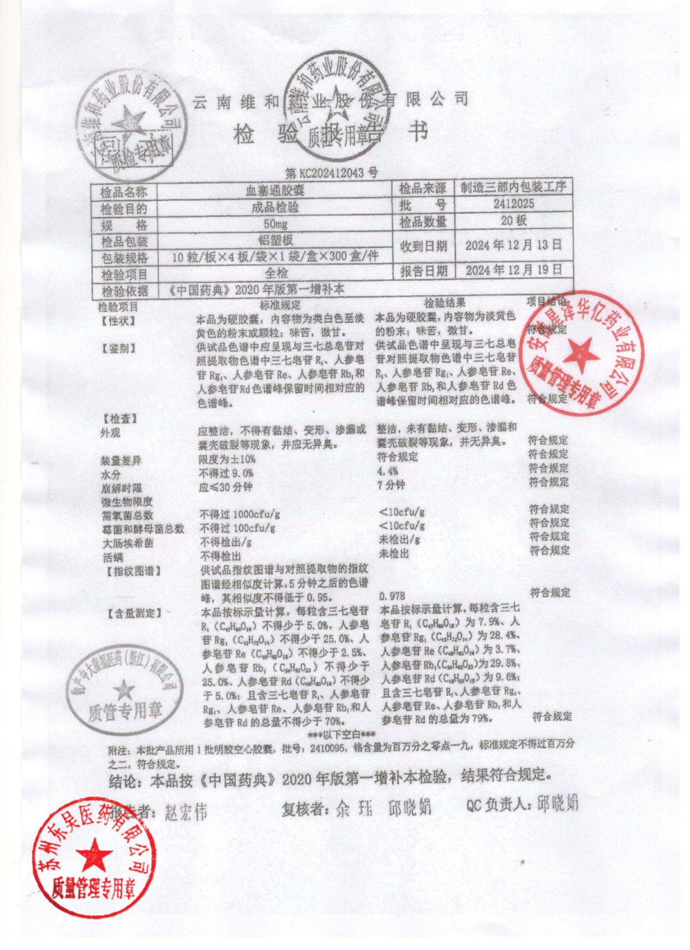 2412025血塞通胶囊