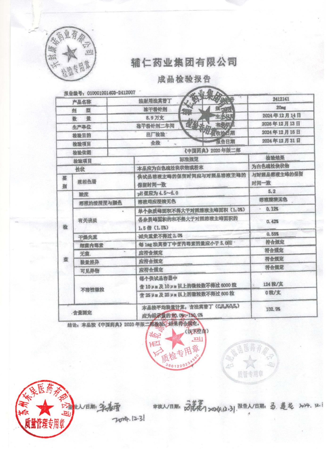 2412141注射用法莫替丁