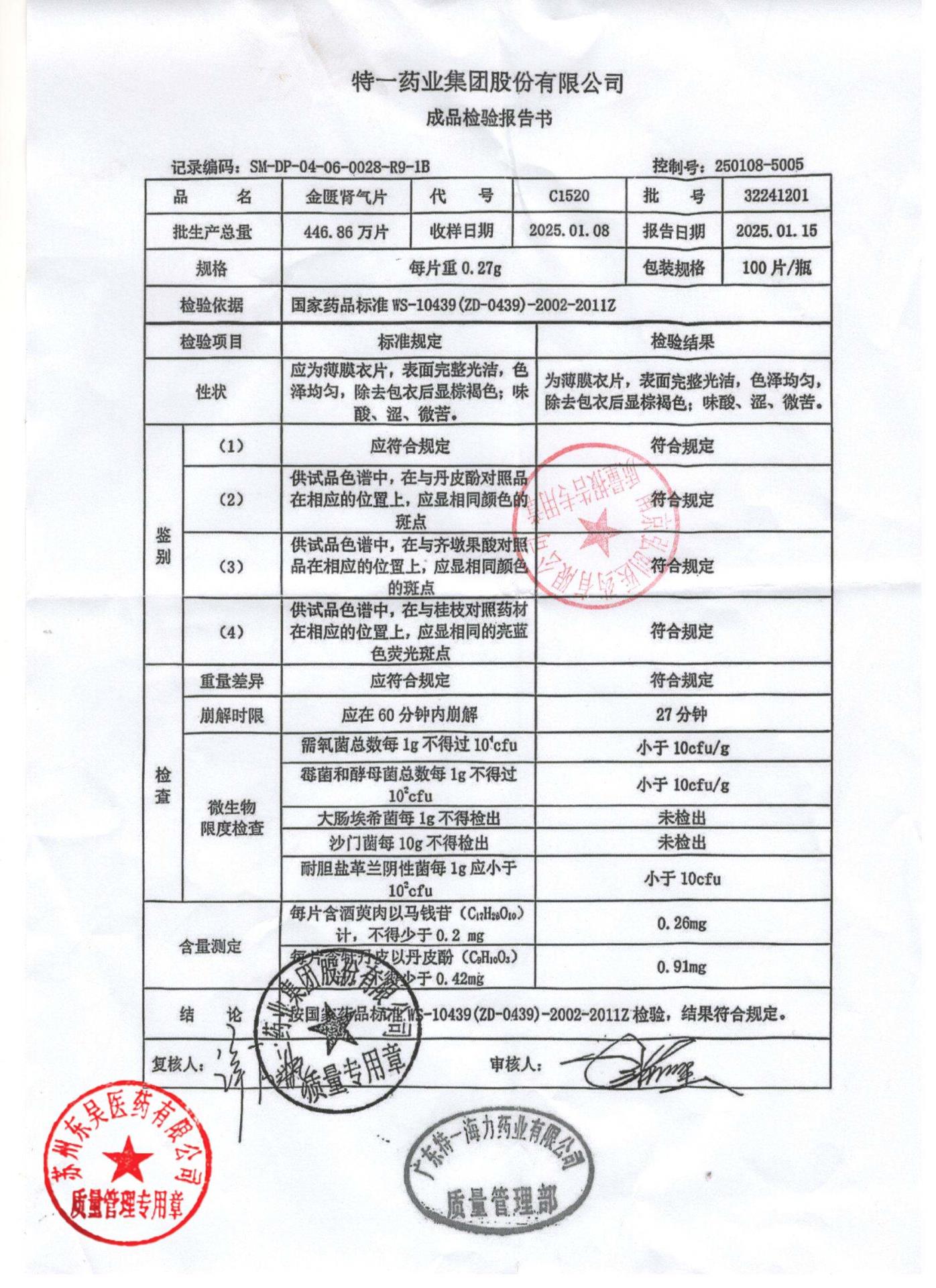 32241201金匮肾气片