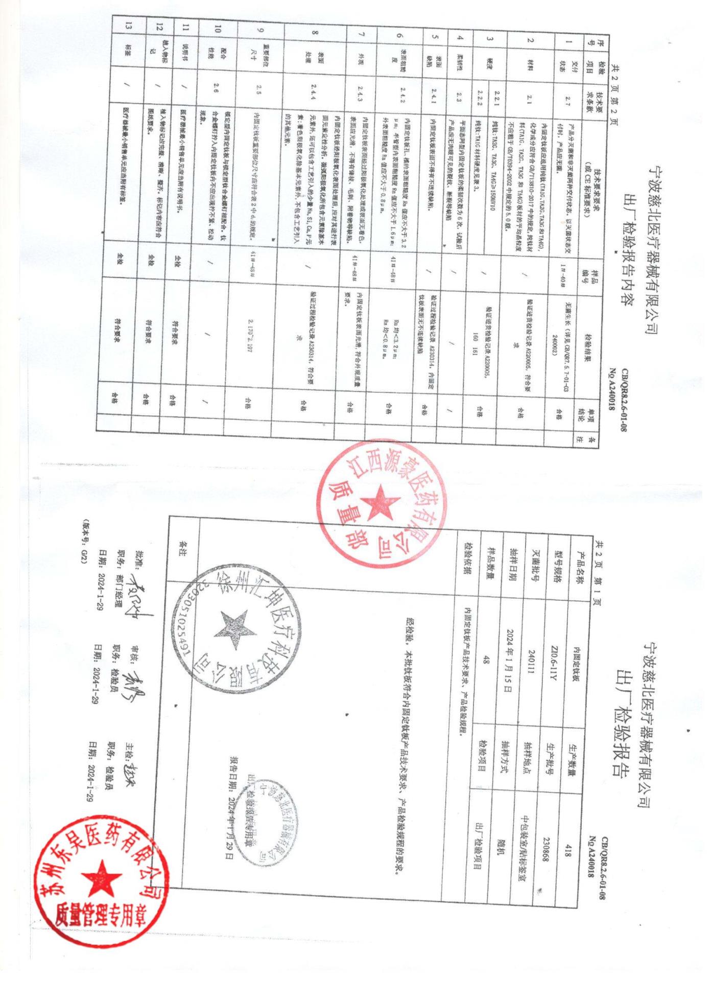 230868内固定钛板