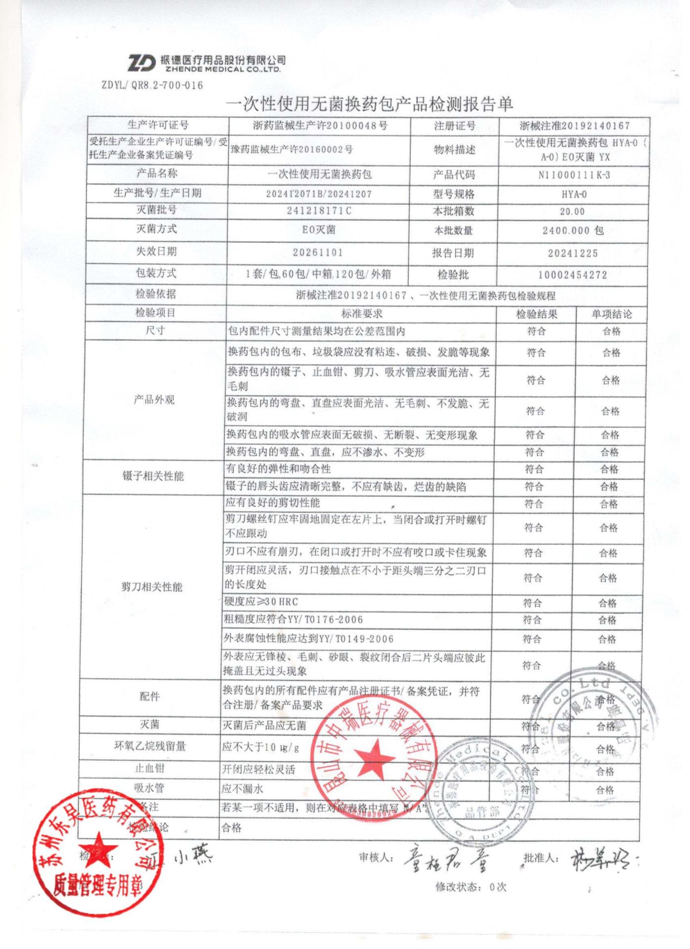 202412071B一次性使用无菌换药包