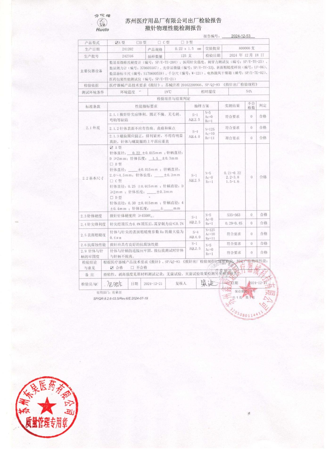 242316揿针0.22×1.5mm