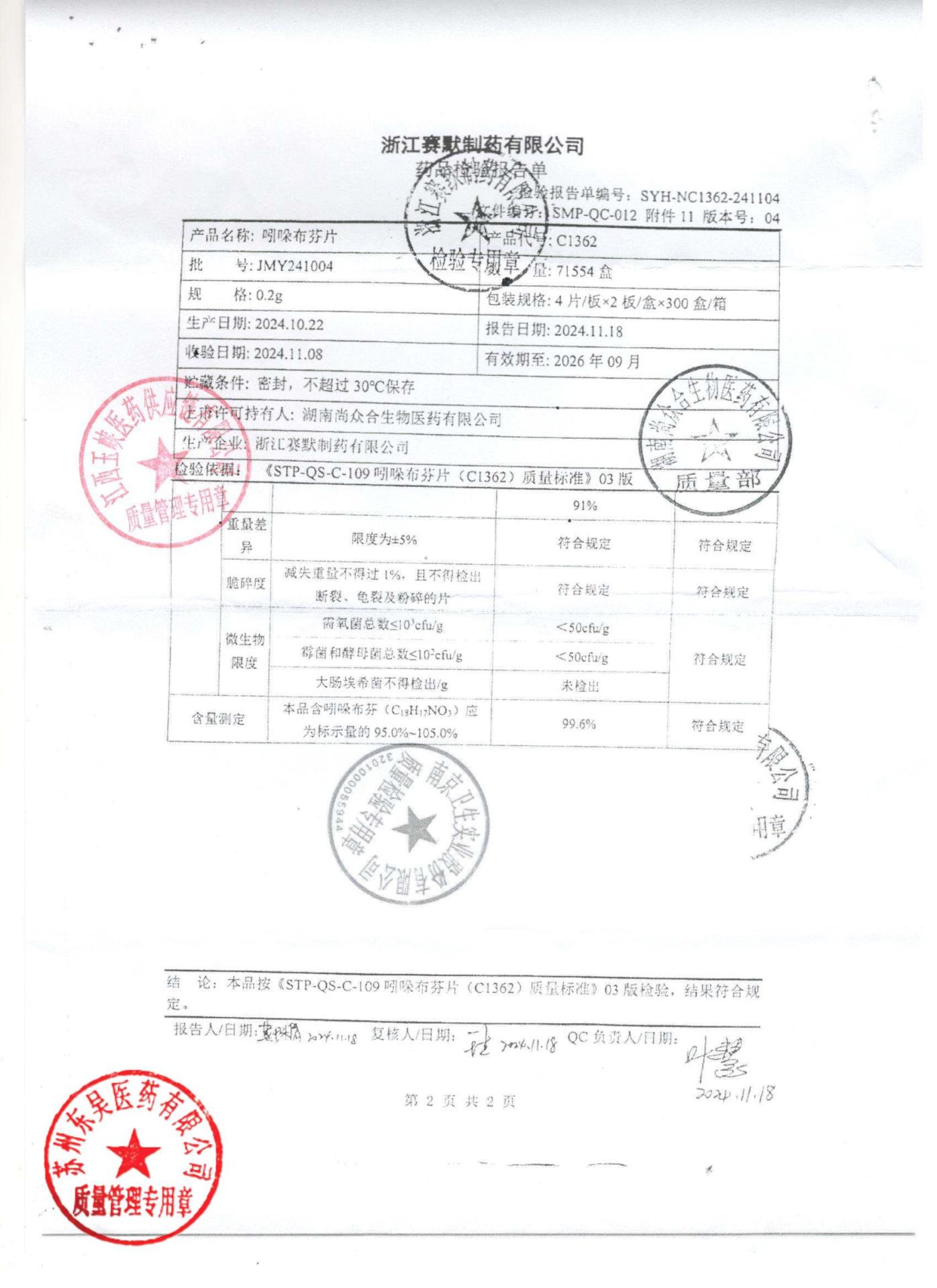 JMY241004吲哚布芬片2