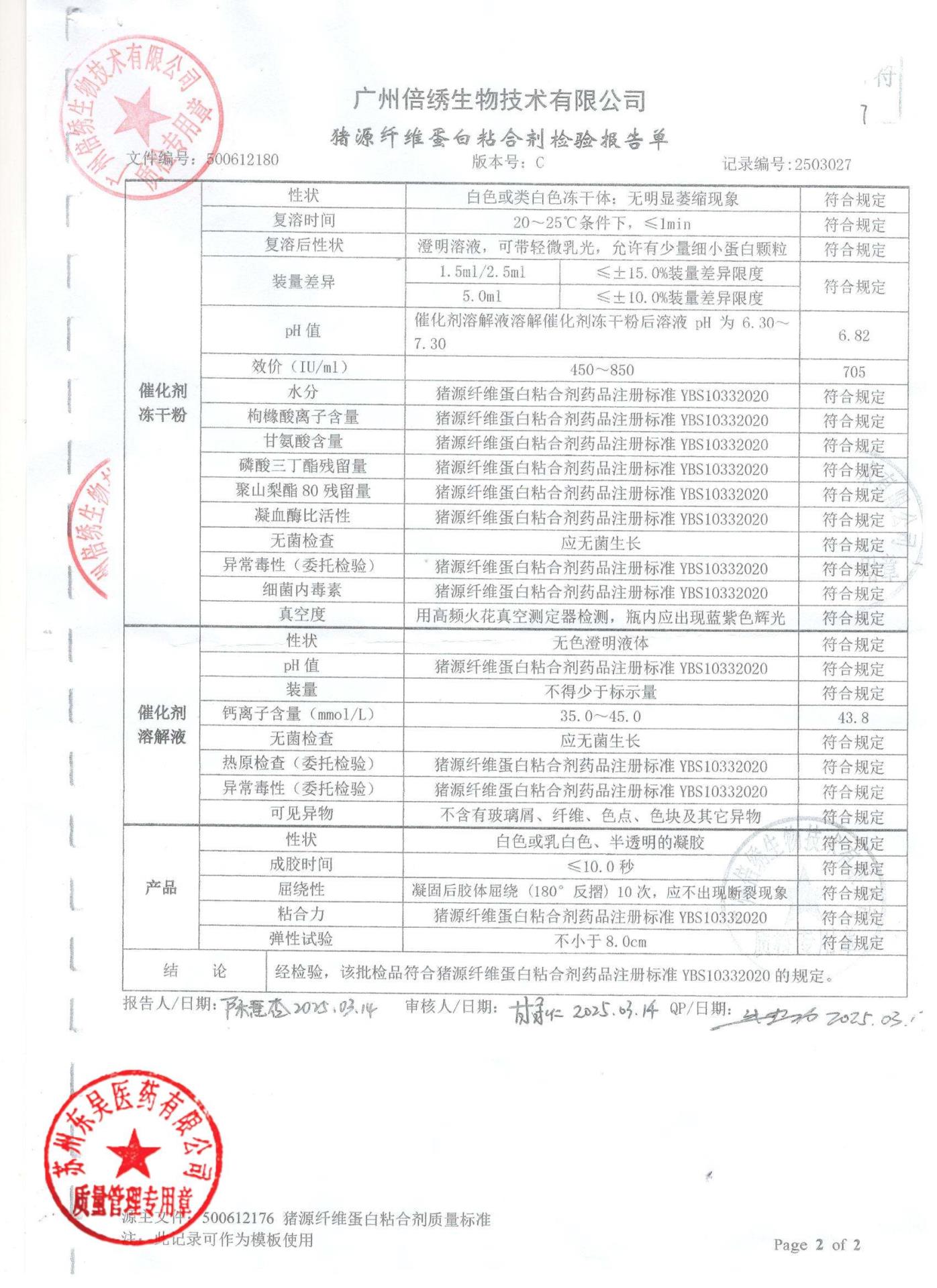 1231150B猪源纤维蛋白粘合剂2