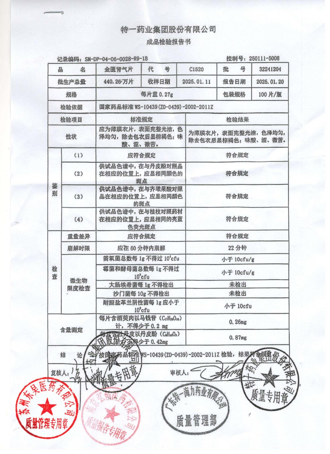 32241204金匮肾气片