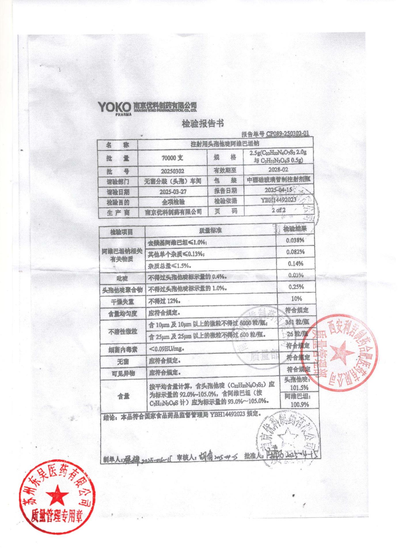 20250302注射用头孢他啶阿维巴坦钠