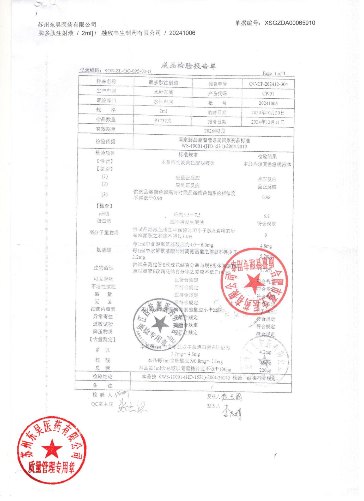 20241006脾多肽注射液