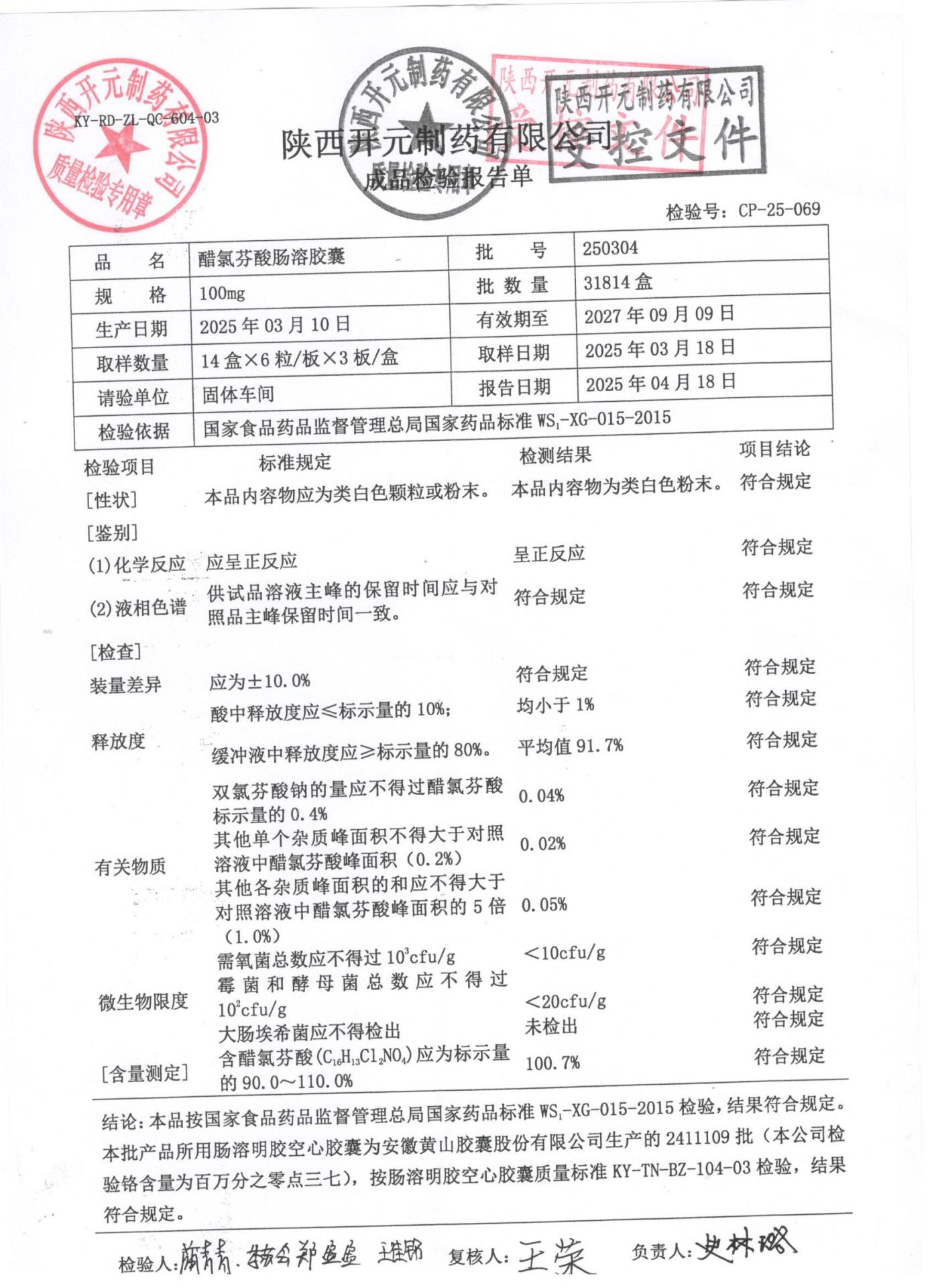 250304醋氯芬酸肠溶胶囊