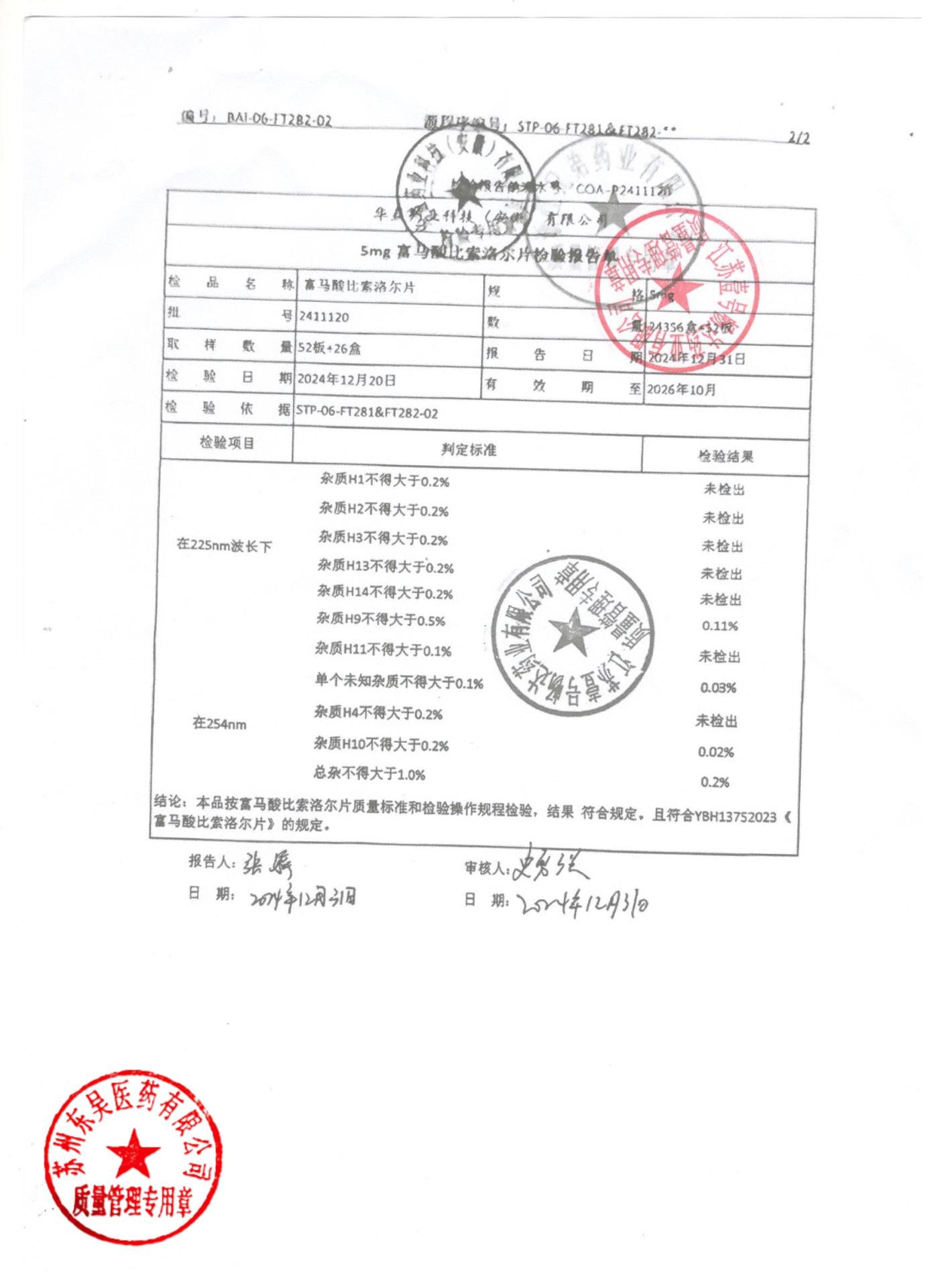 2411120富马酸比索洛尔片2