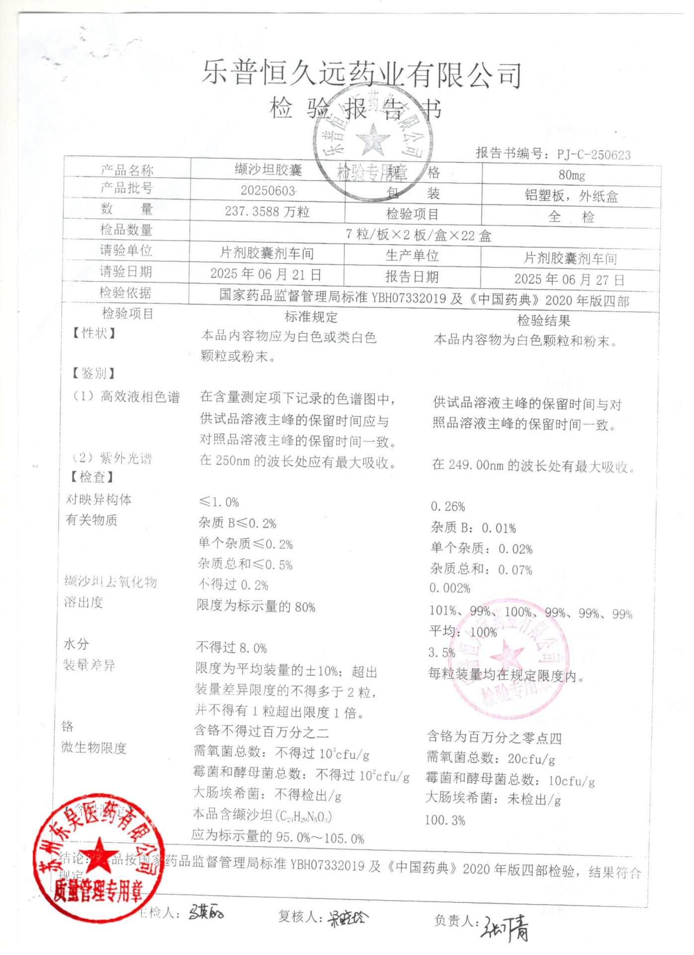 20250603缬沙坦胶囊