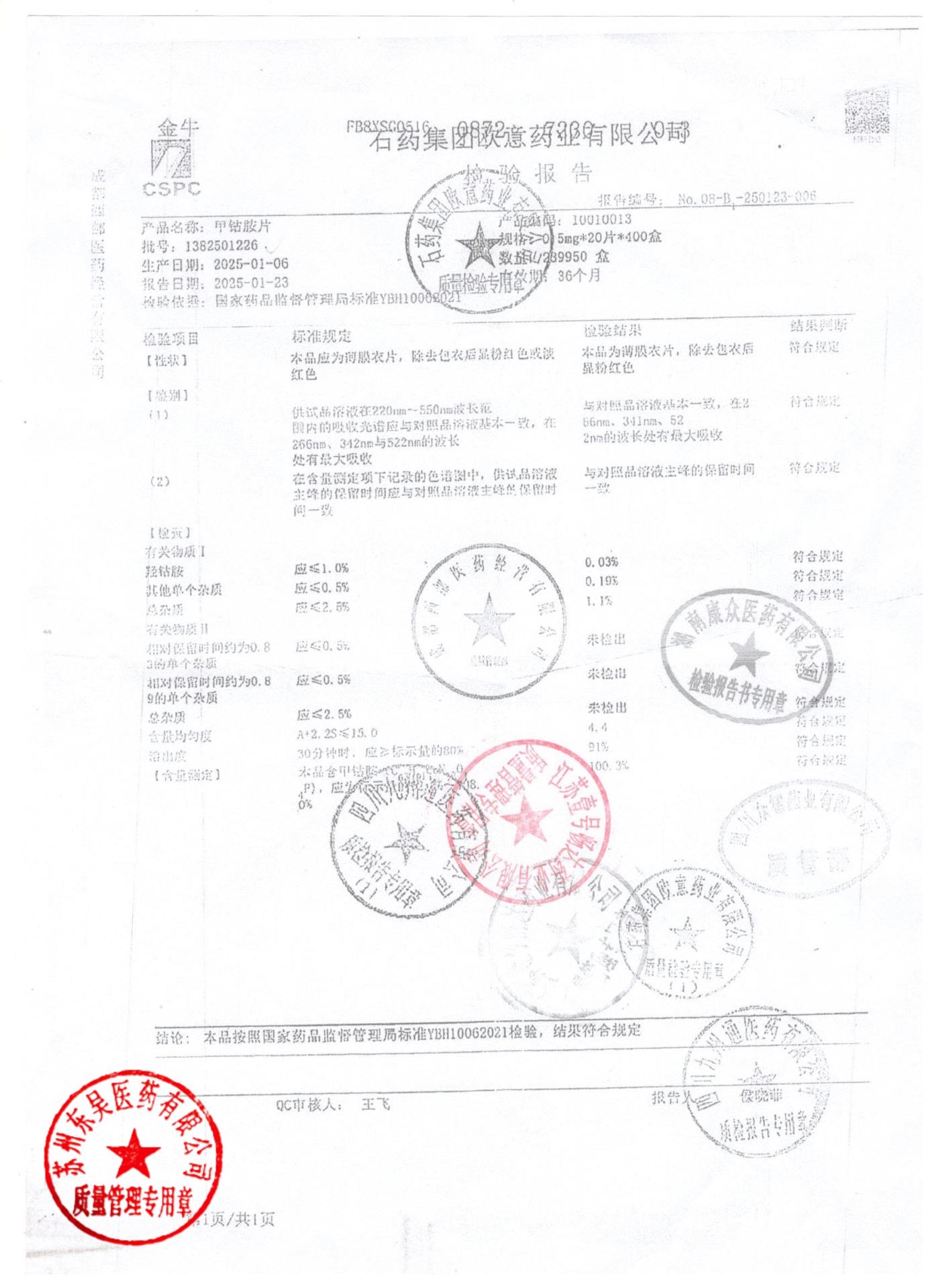 1382501226甲钴胺片