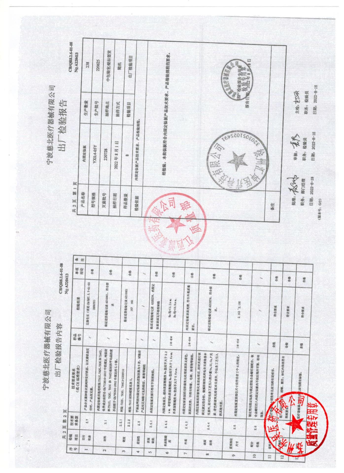 220625内固定钛板