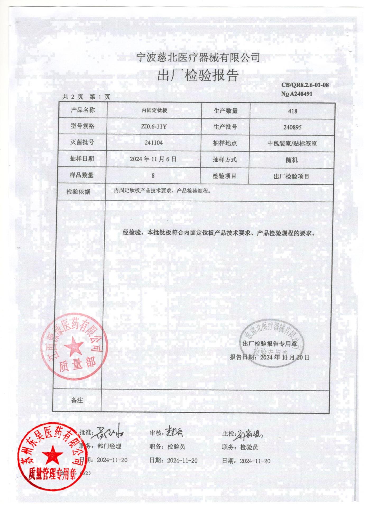 240895内固定钛板1