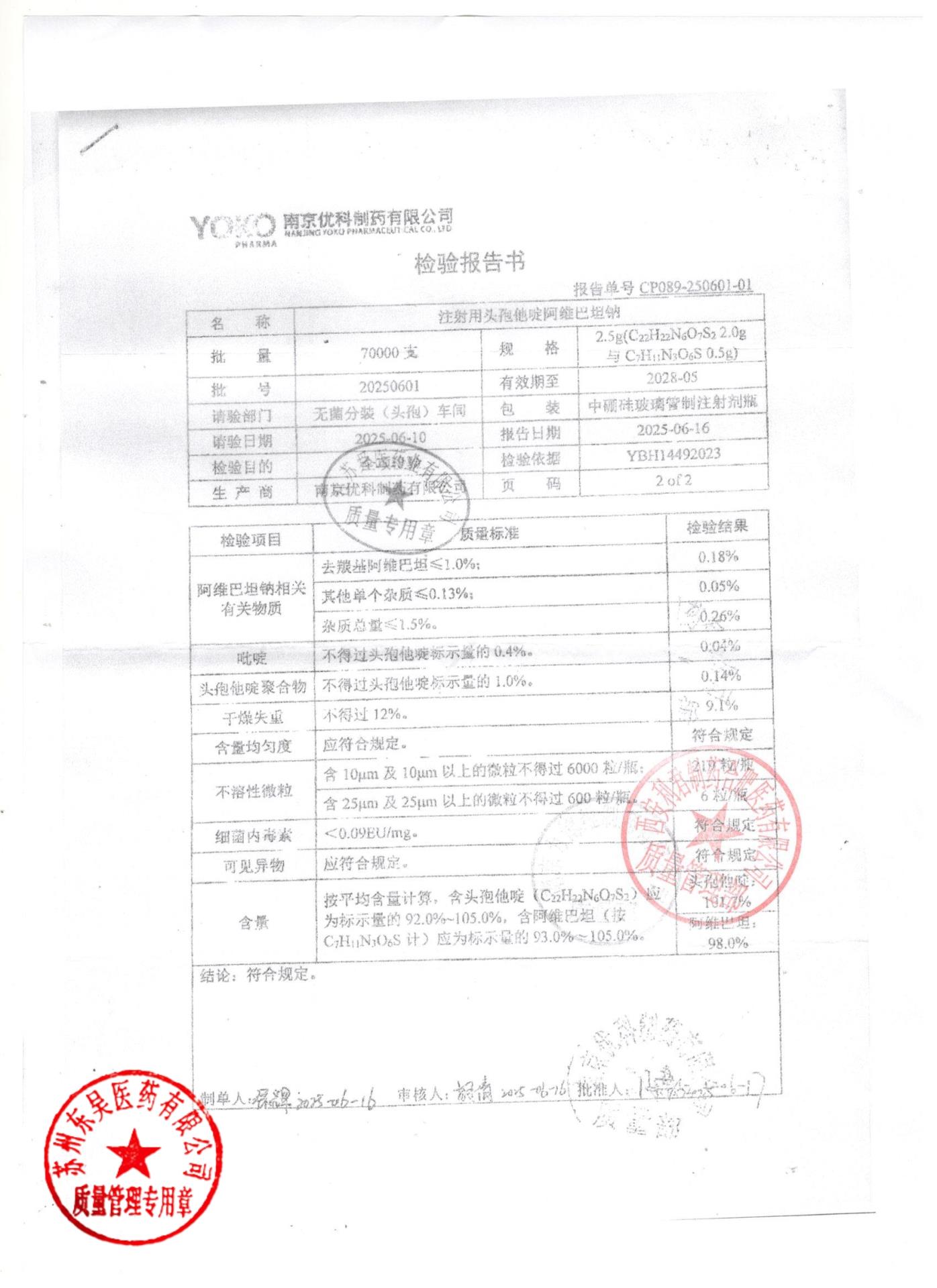 20250601注射用头孢他啶阿维巴坦钠2