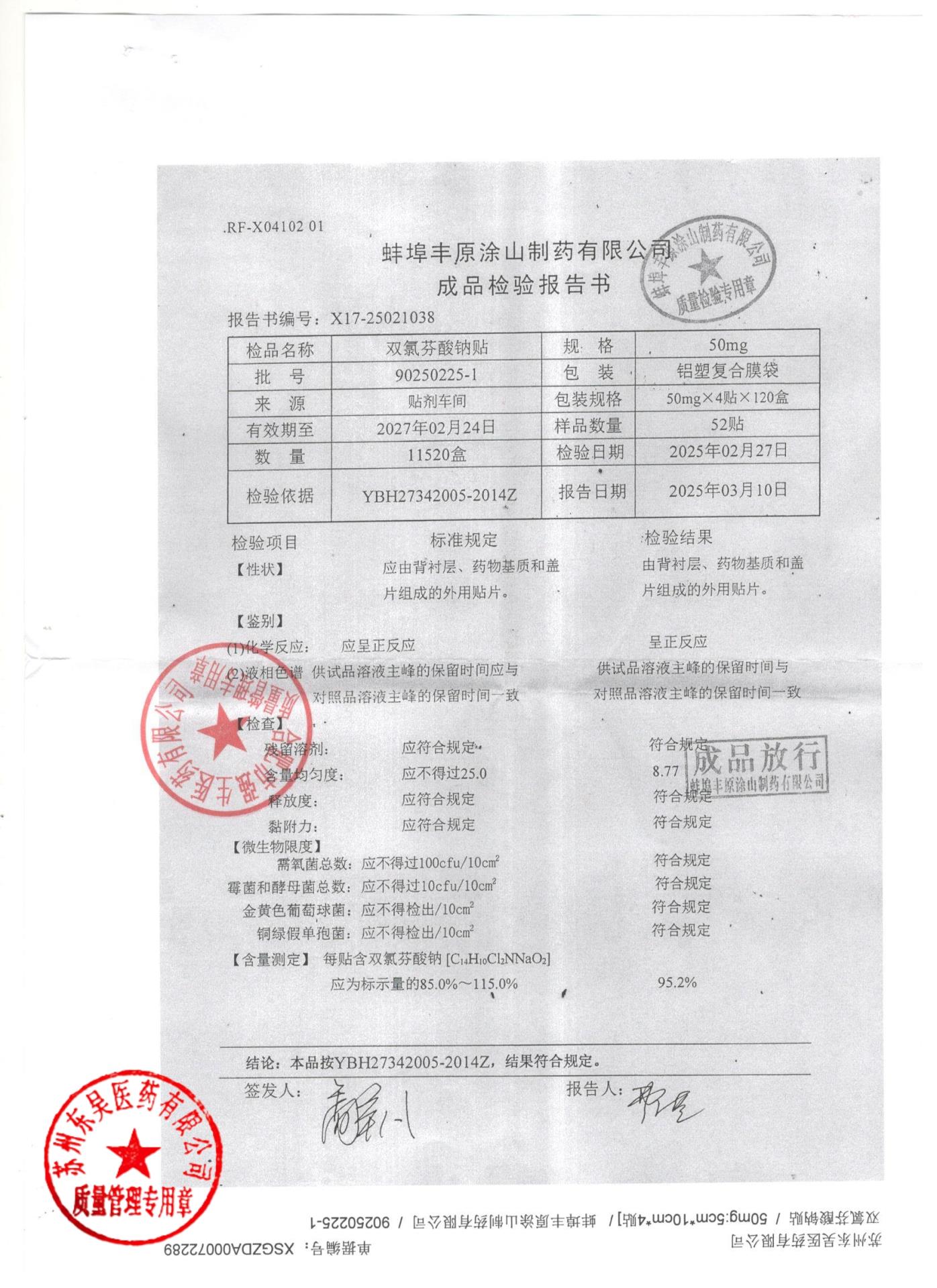 90250225-1双氯芬酸钠贴