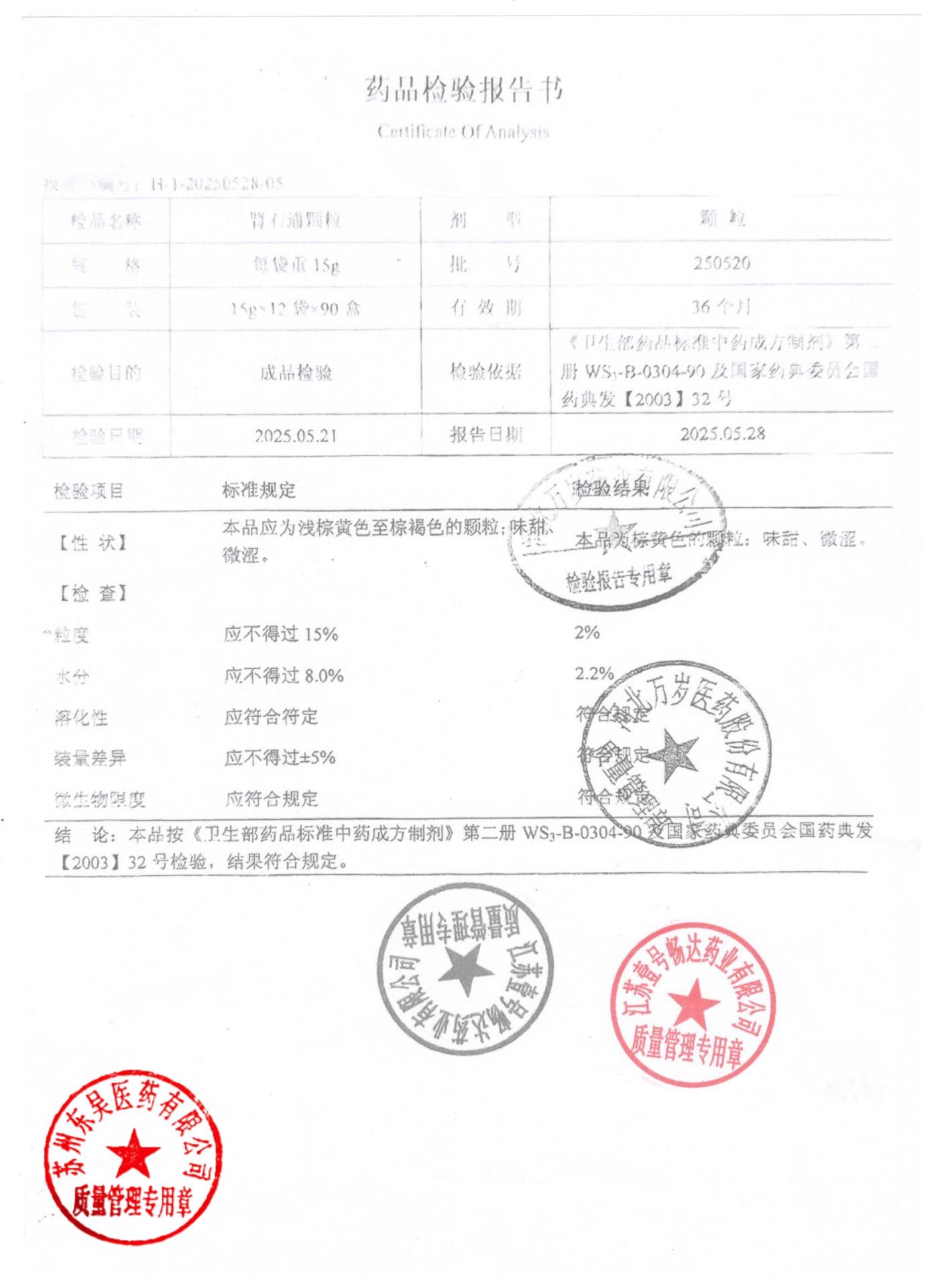 250520肾石通颗粒