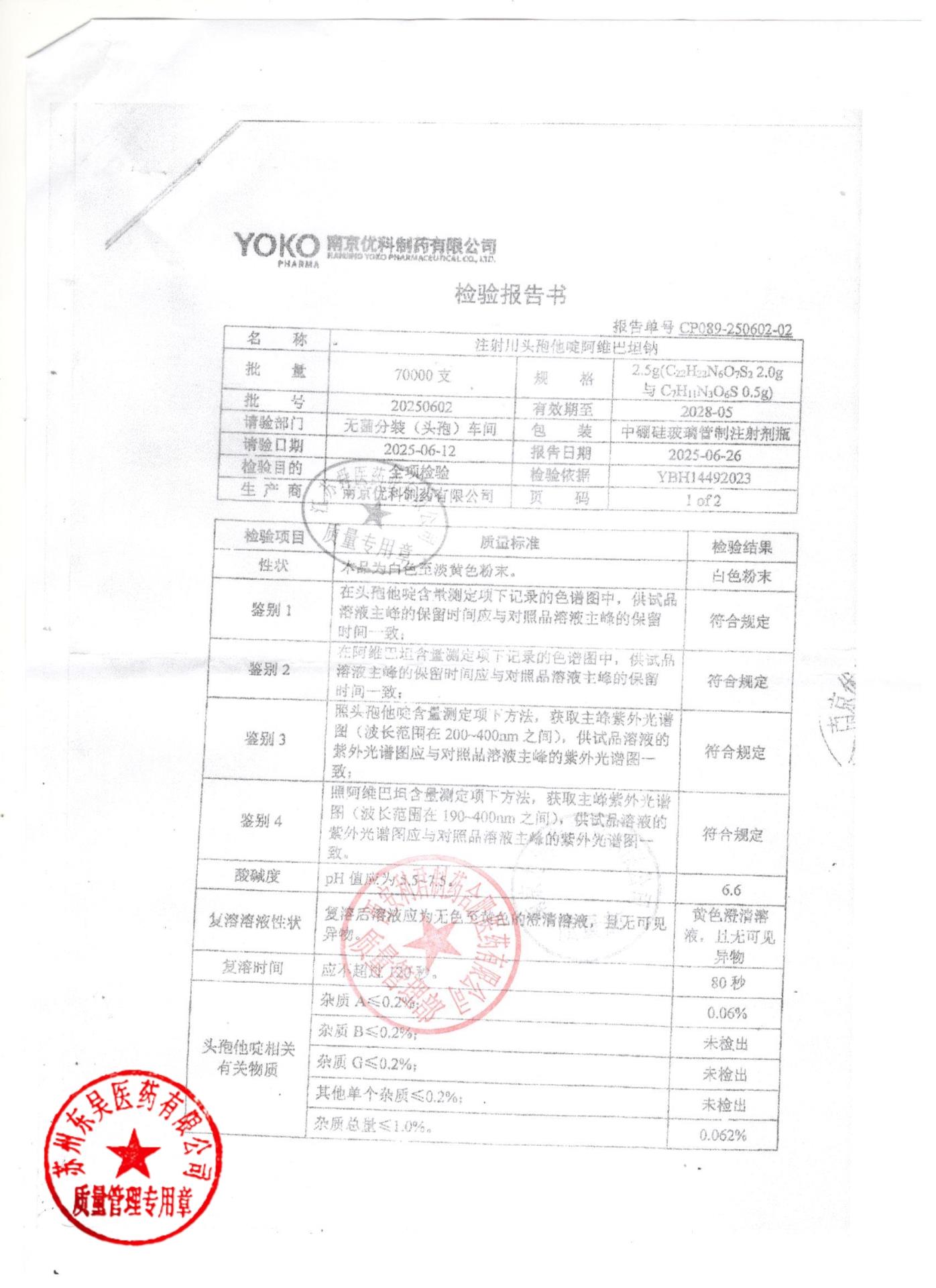 20250602注射用头孢他啶阿维巴坦钠1