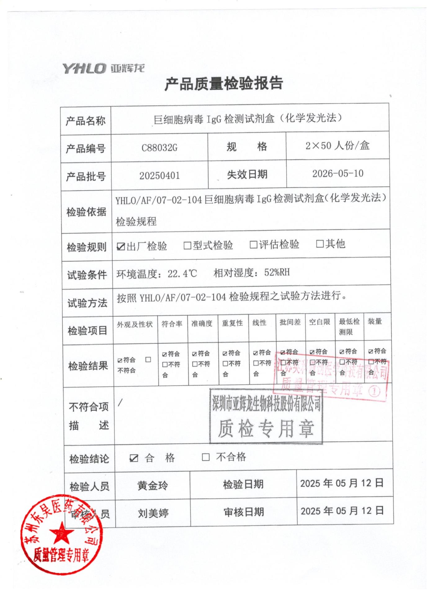20250401巨细胞病毒IgG检测试剂盒