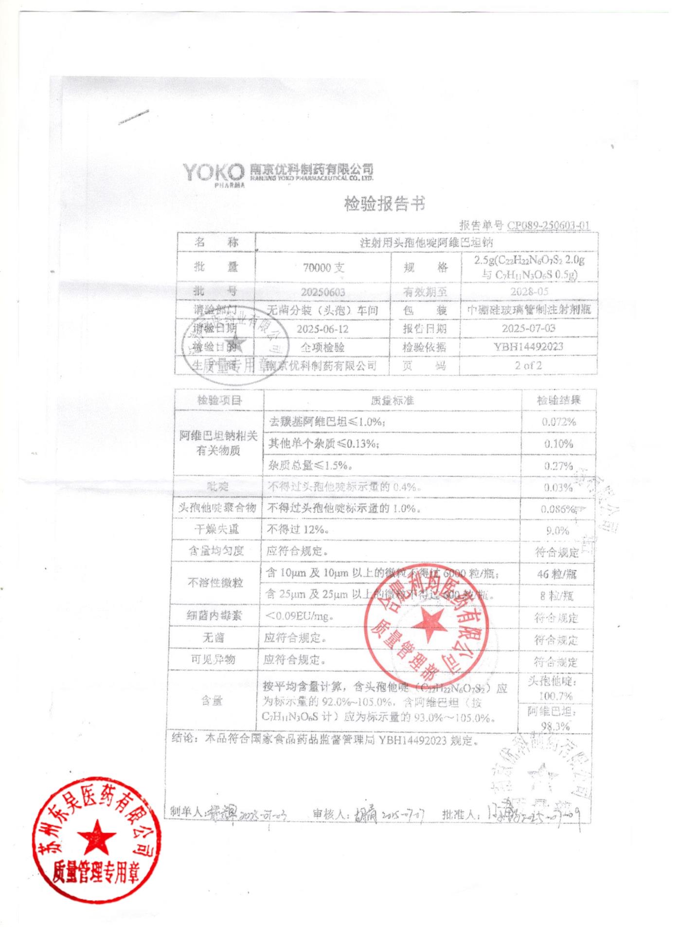 20250603注射用头孢他啶阿维巴坦钠2