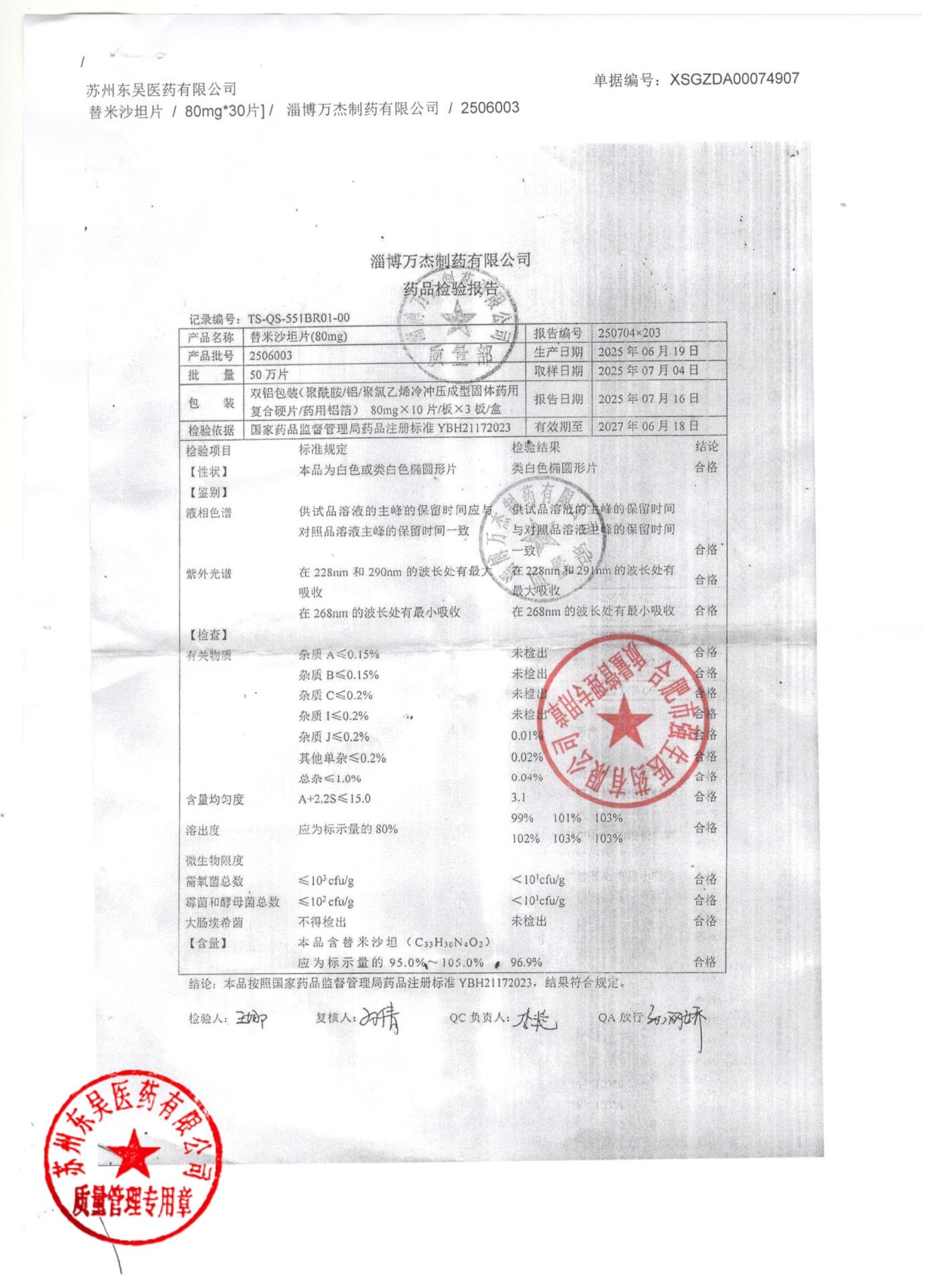 2506003替米沙坦片