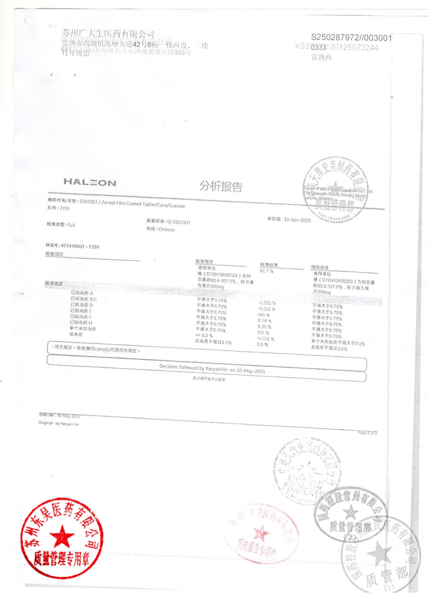 779Y阿苯达唑片3