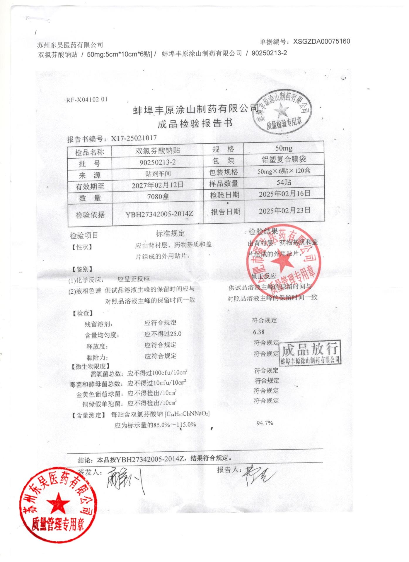 90250213-2双氯芬酸钠贴