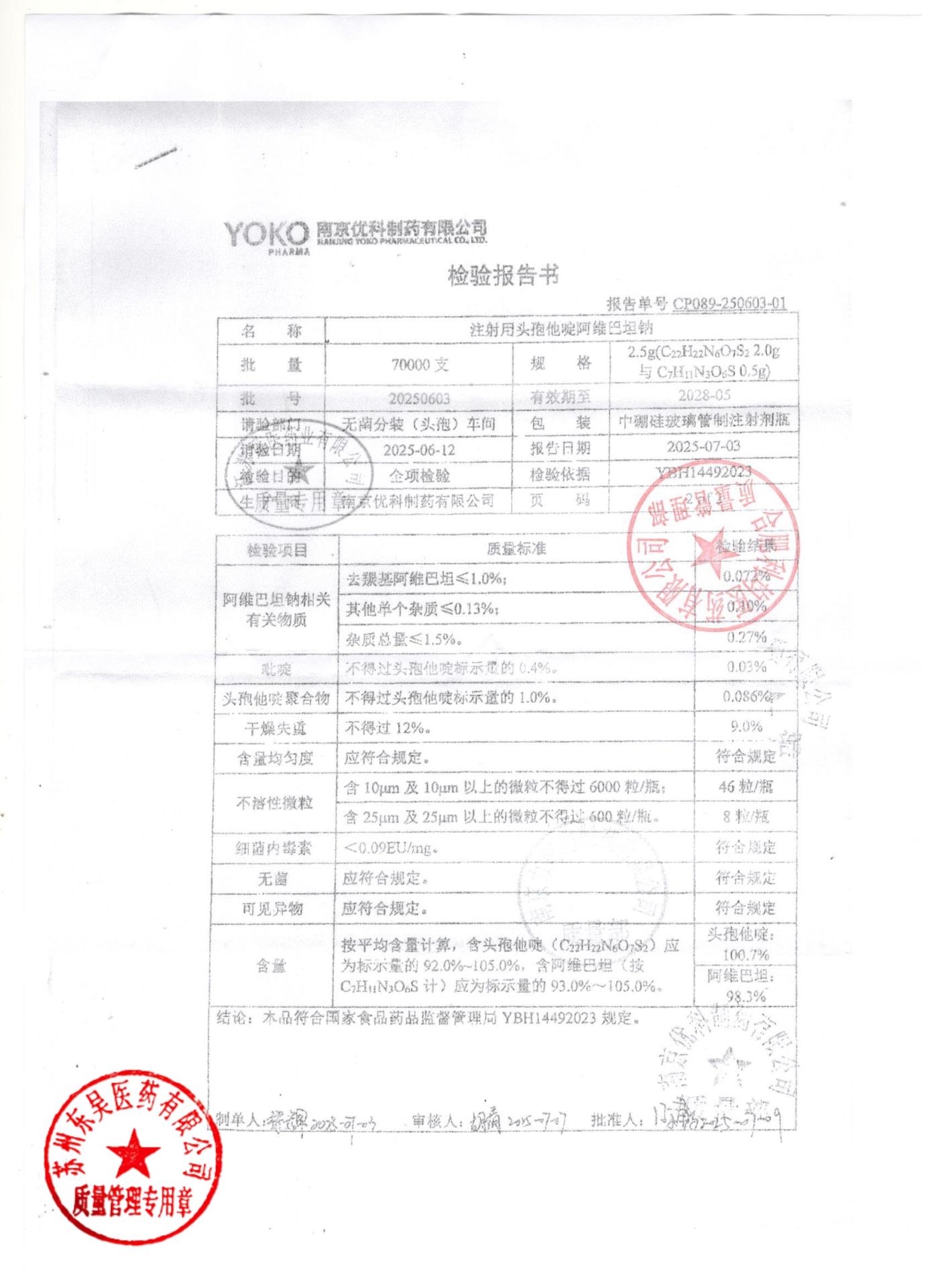 20250603注射用头孢他啶阿维巴坦钠1