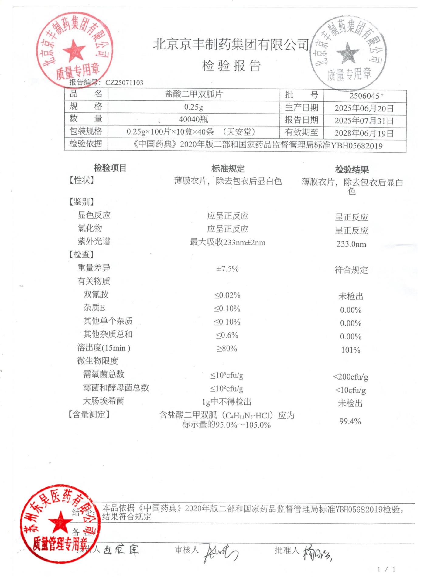 2506045盐酸二甲双胍片