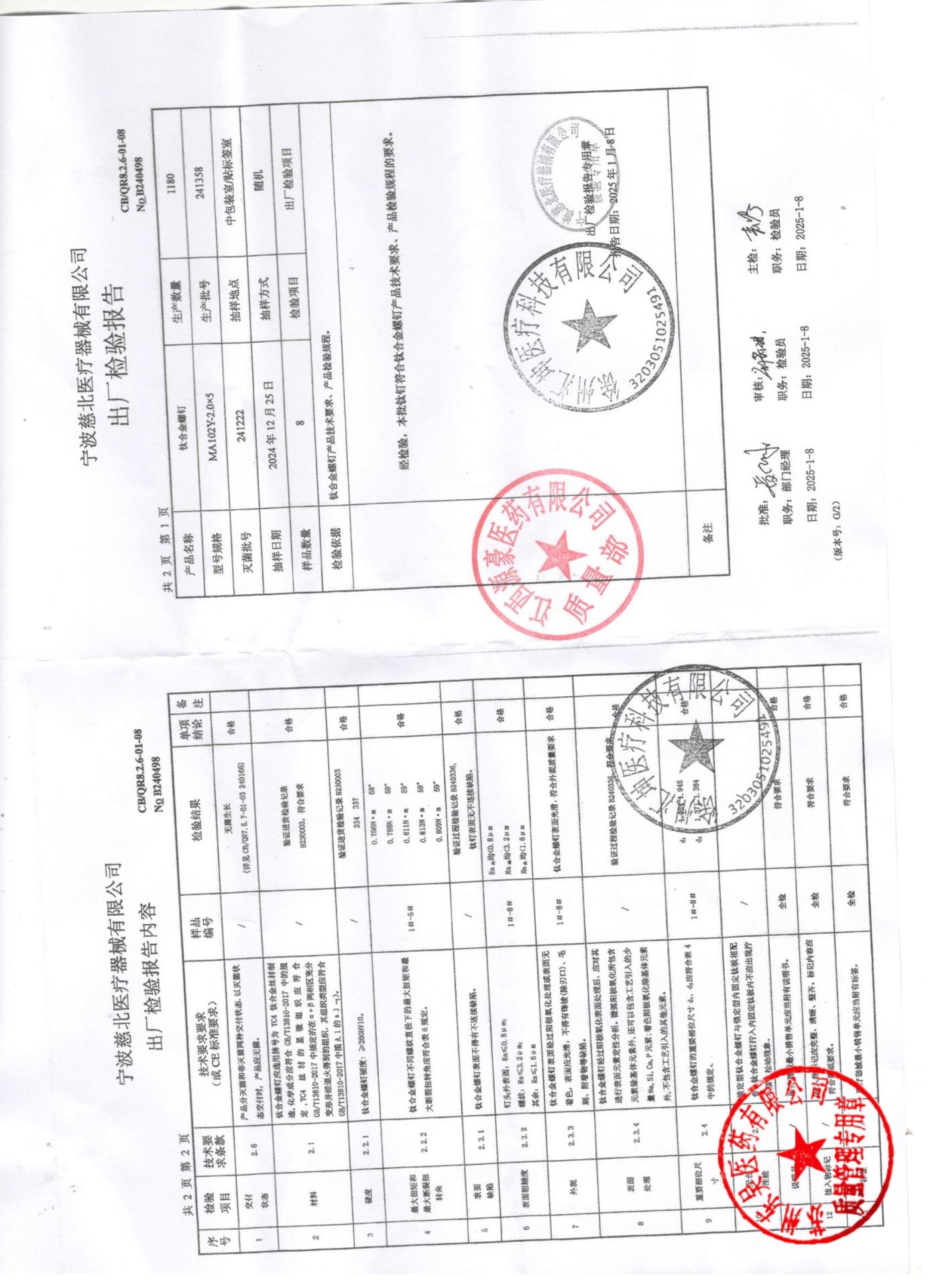 241358钛合金螺钉
