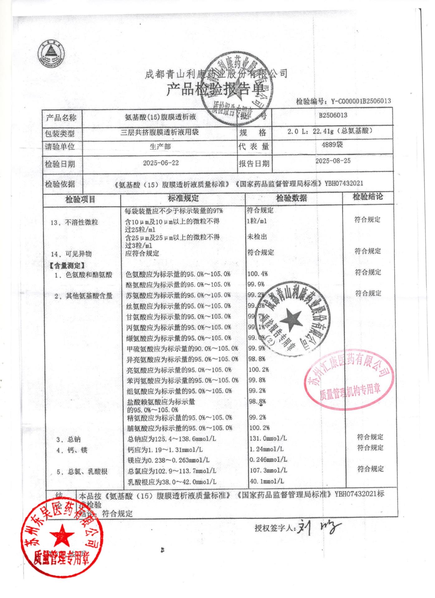 B2506013氨基酸（15）腹膜透析液2
